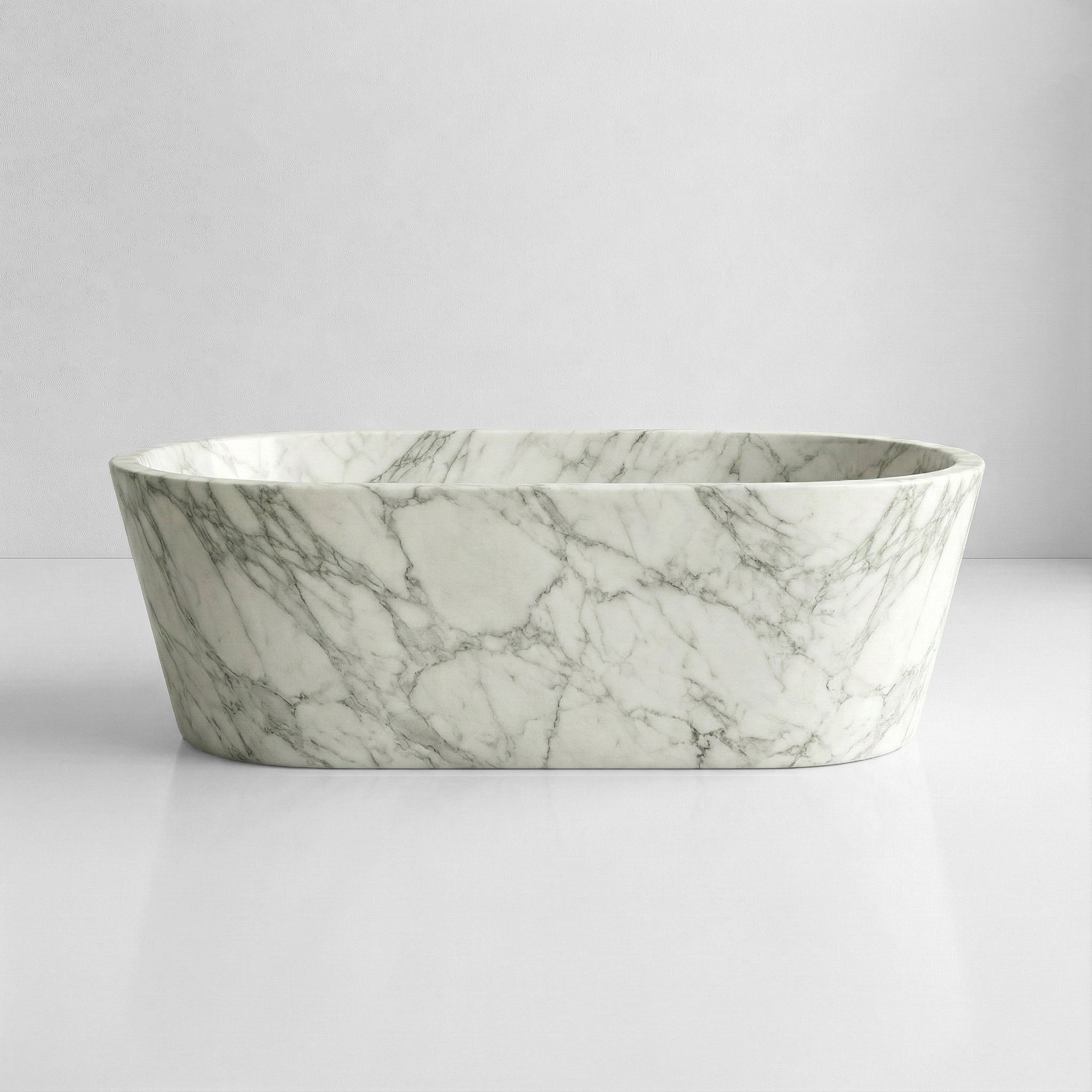 Arabescato Marble Freestanding Bathtub - Tapered