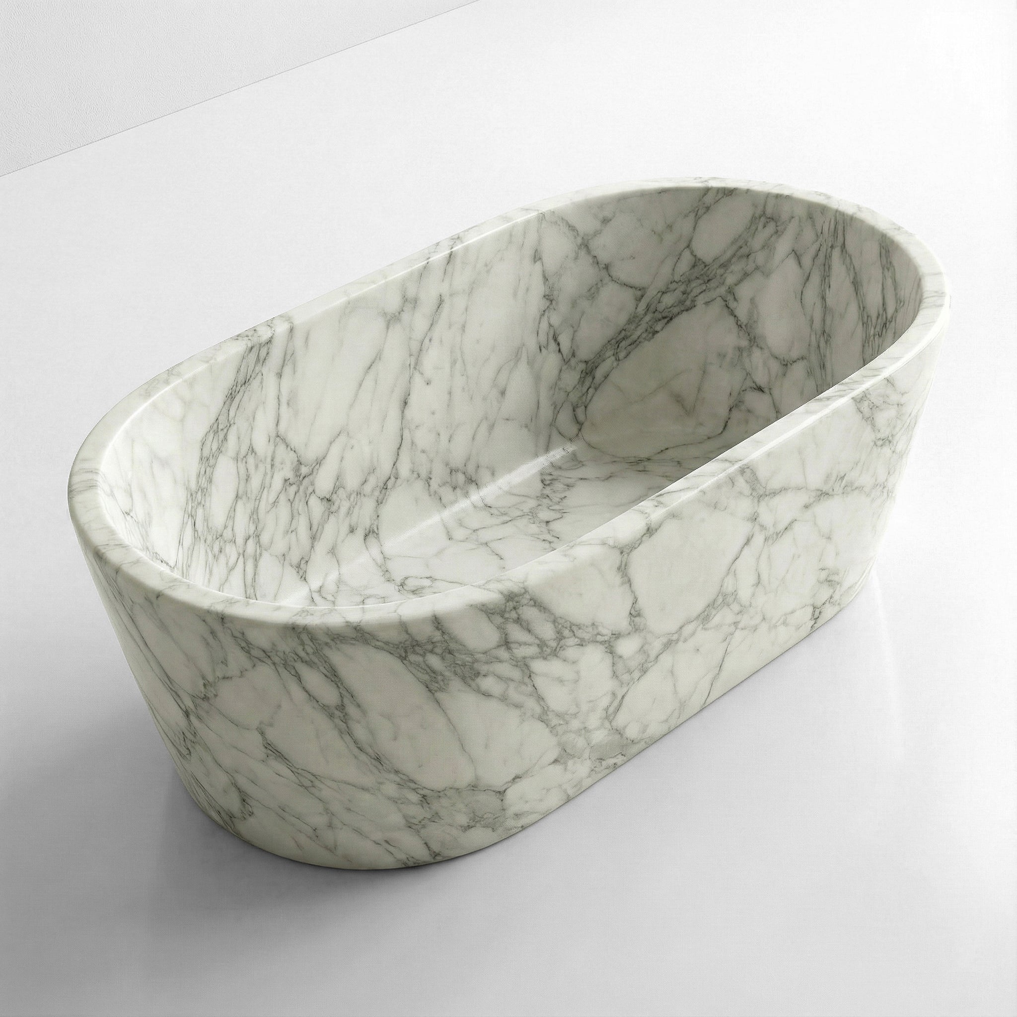 Arabescato Marble Freestanding Bathtub - Tapered
