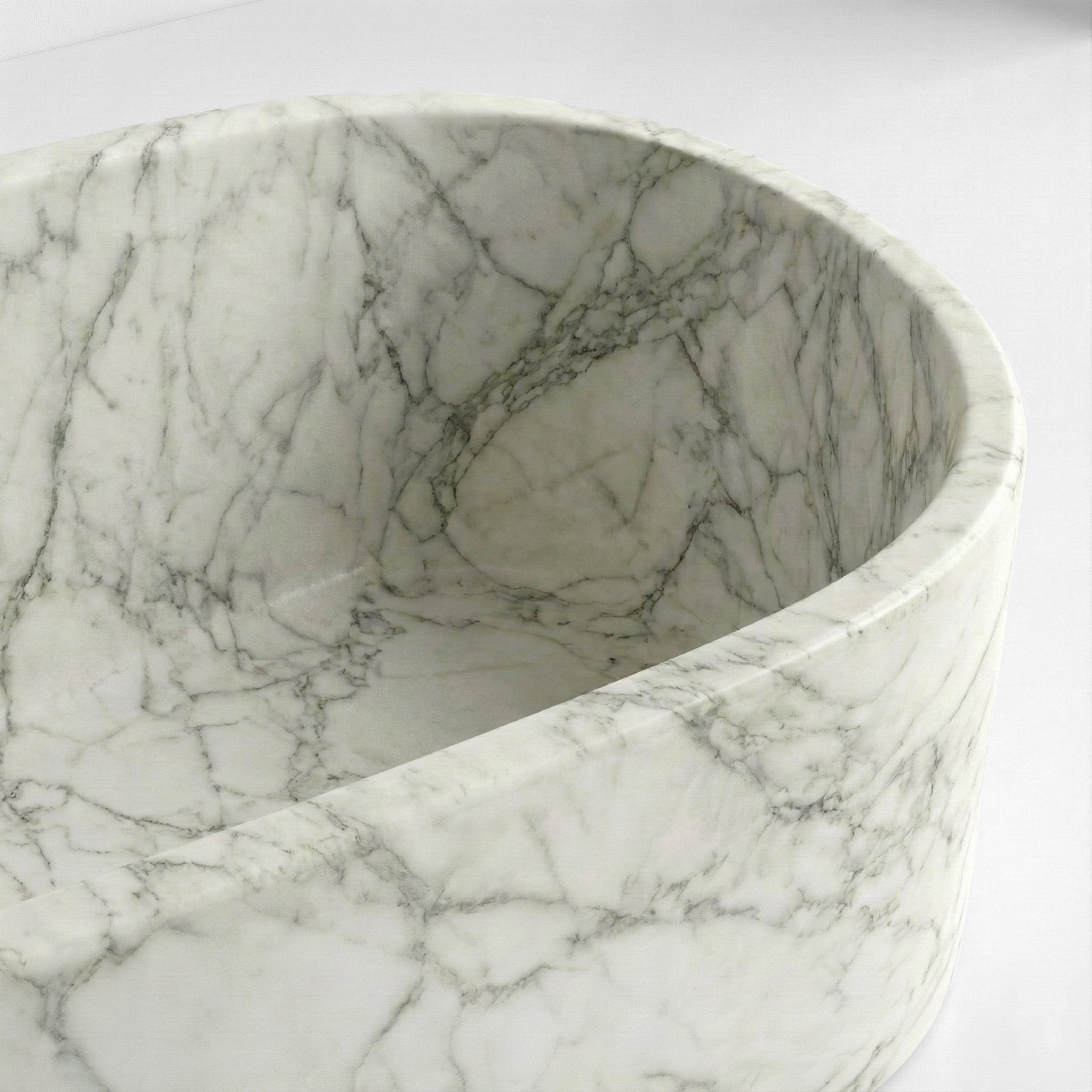 Arabescato Marble Freestanding Bathtub - Elliptical