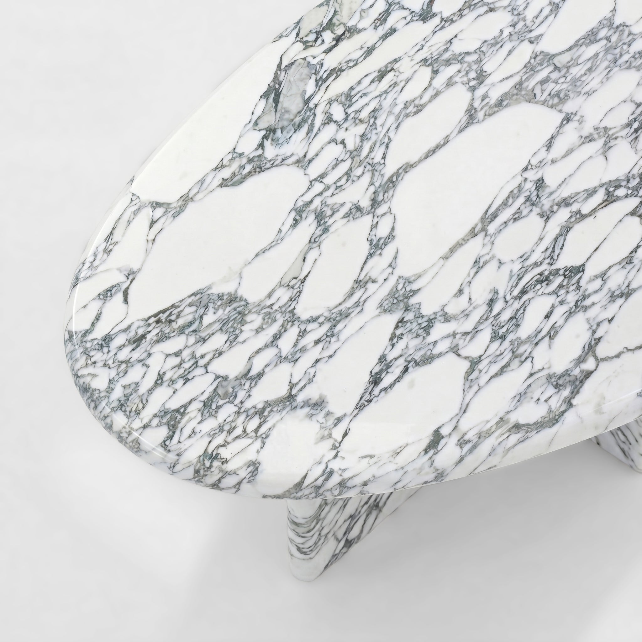 Arabescato Marble Coffee Table - Pebble