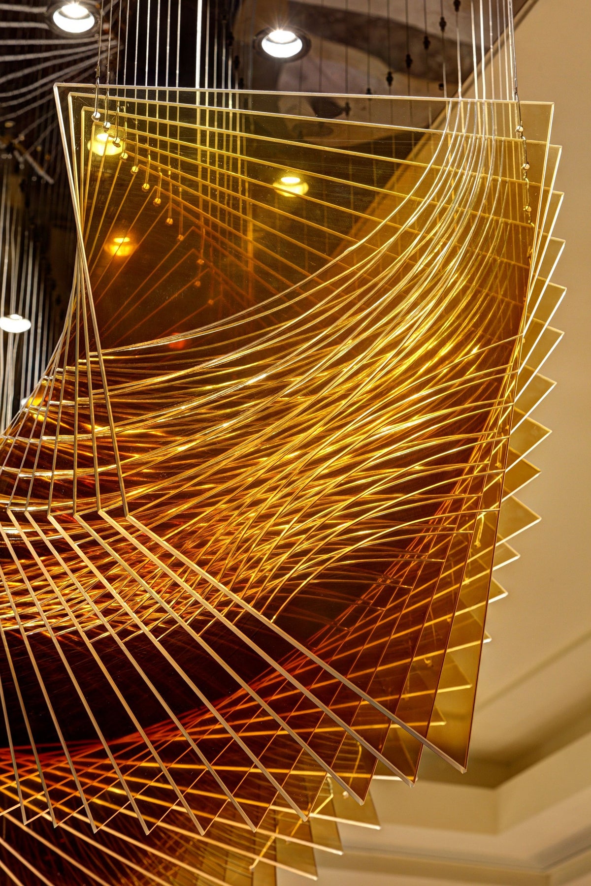 Architectural Wave Project Installation chandelier view 4