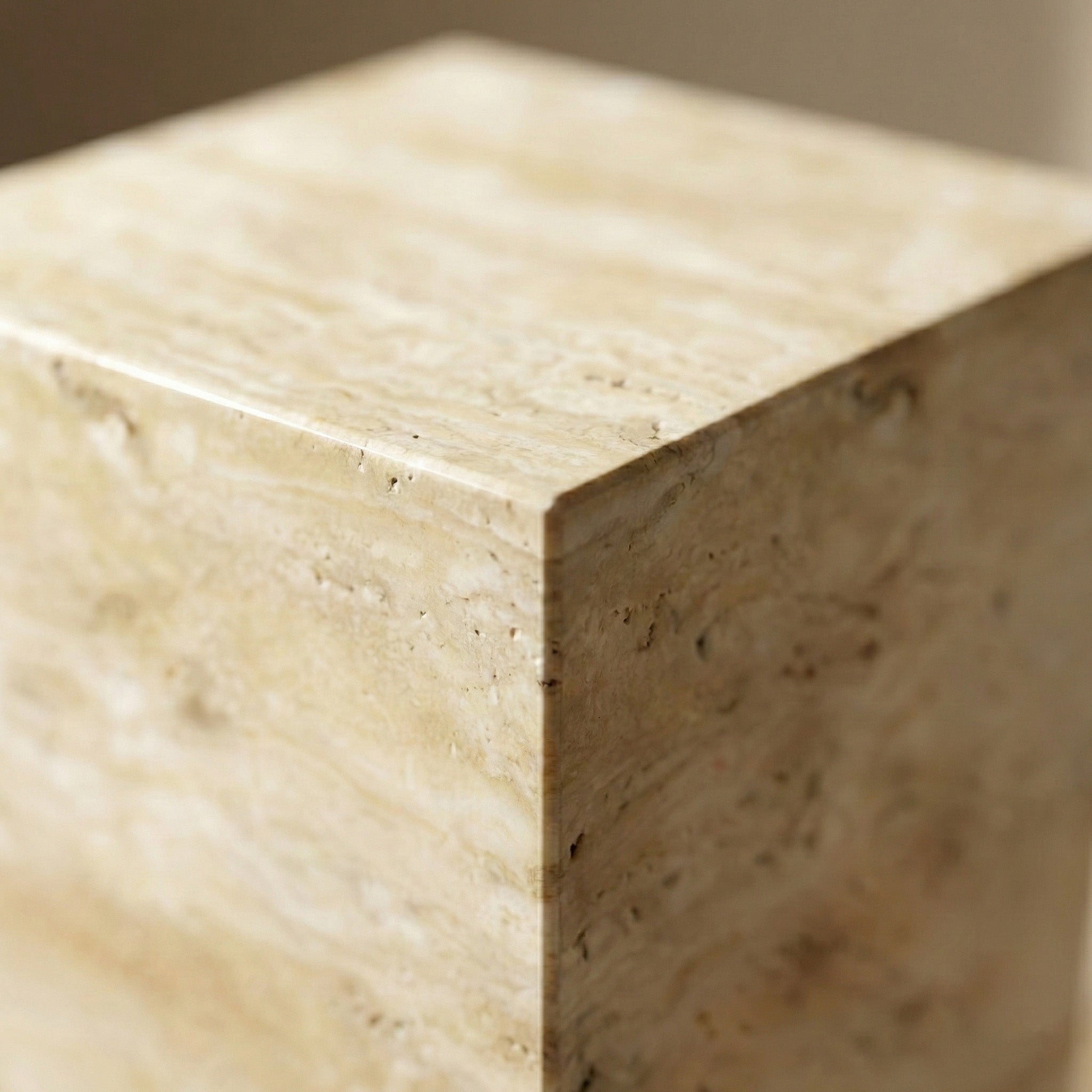 Beige Travertine Pedestal Stand