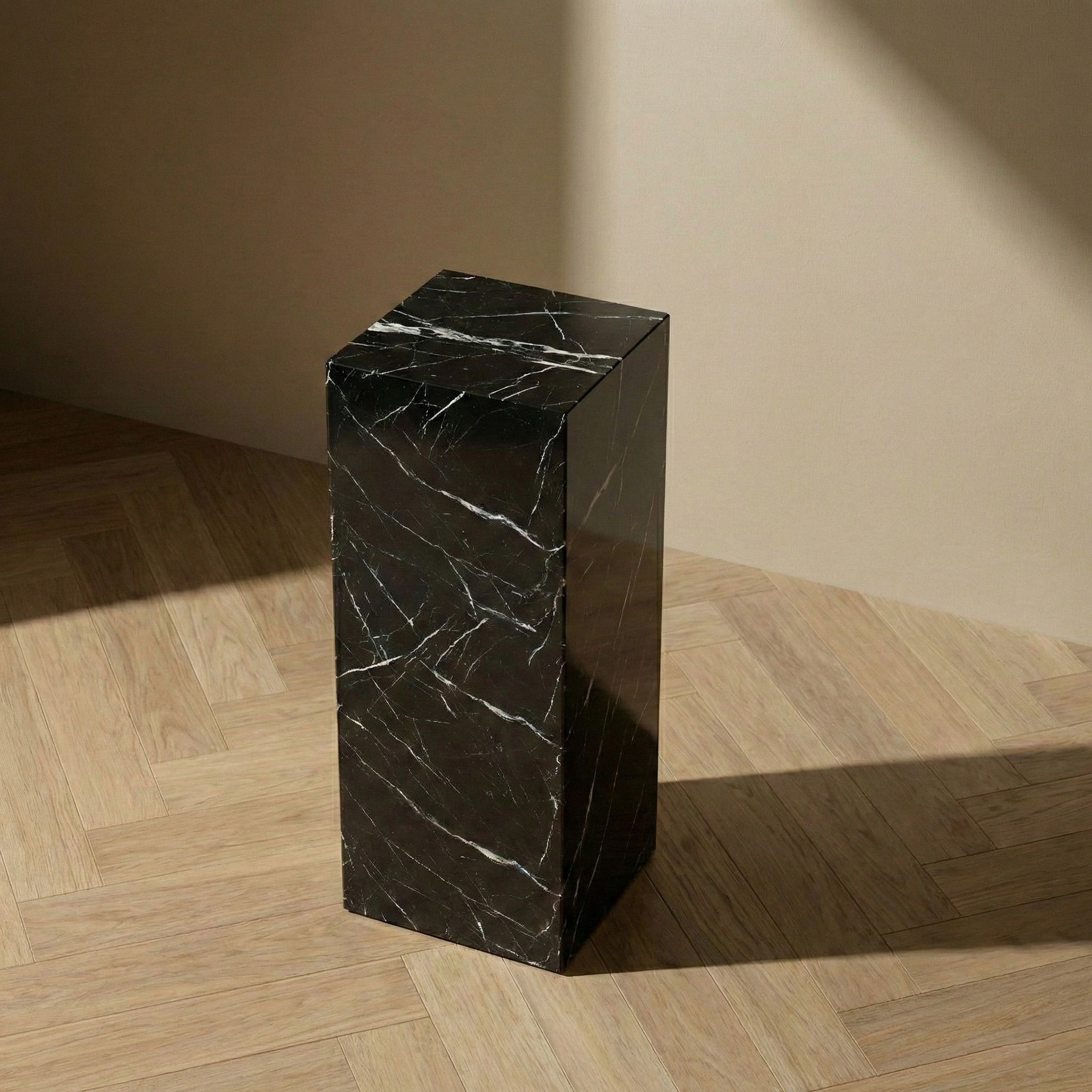 Black Marquina Marble Pedestal Stand