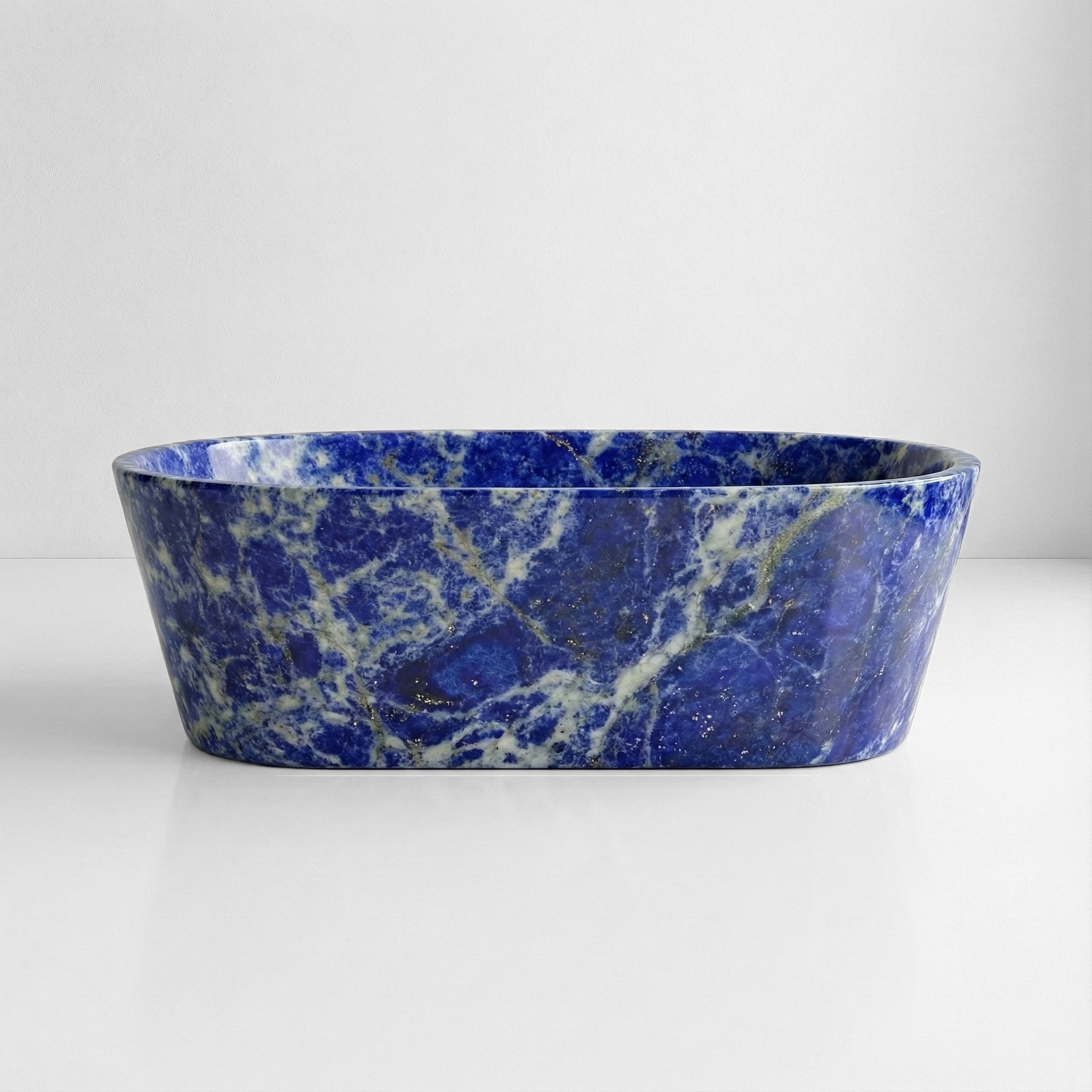 Blue Sodalite Marble Freestanding Bathtub - Tapered