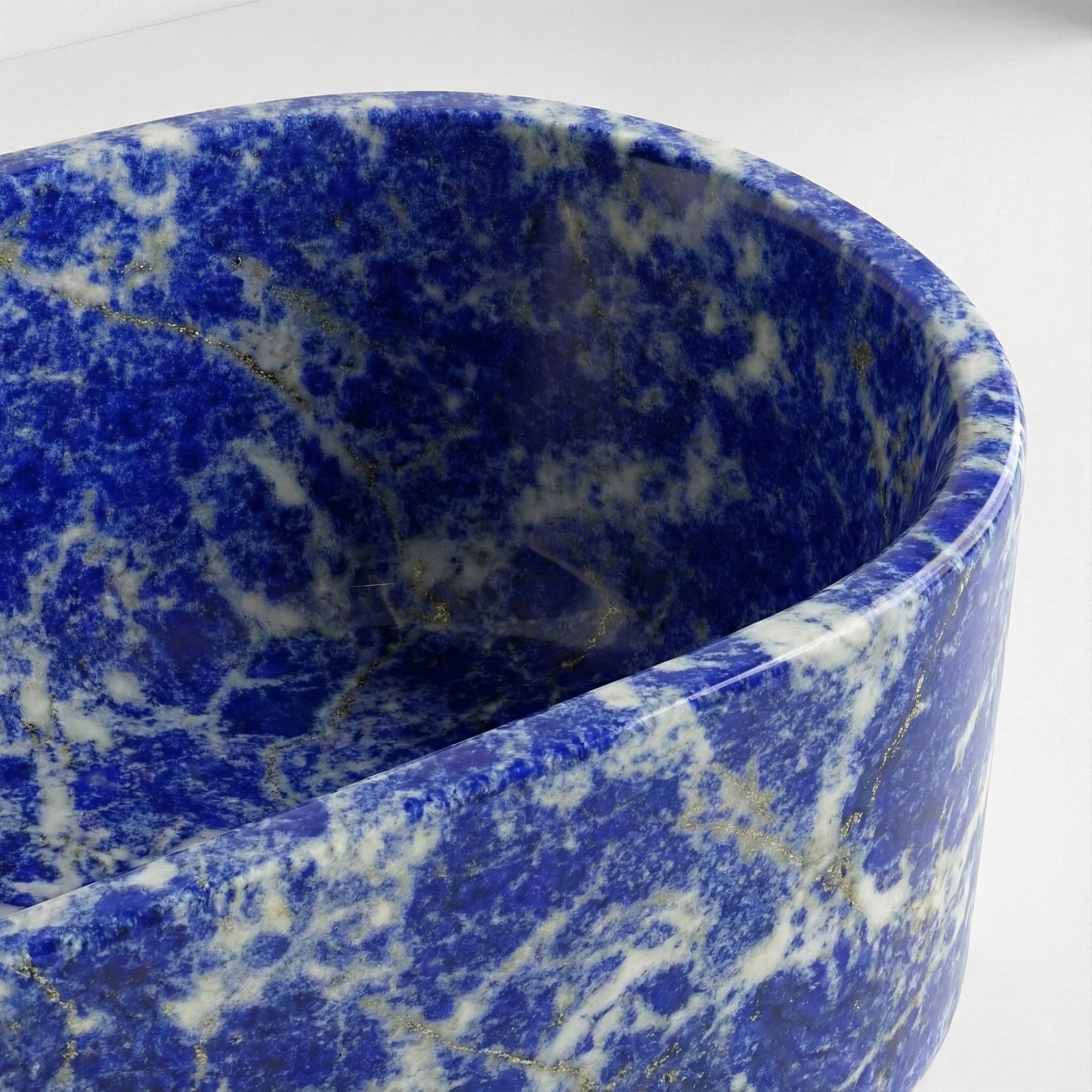 Blue Sodalite Marble Freestanding Bathtub - Elliptical