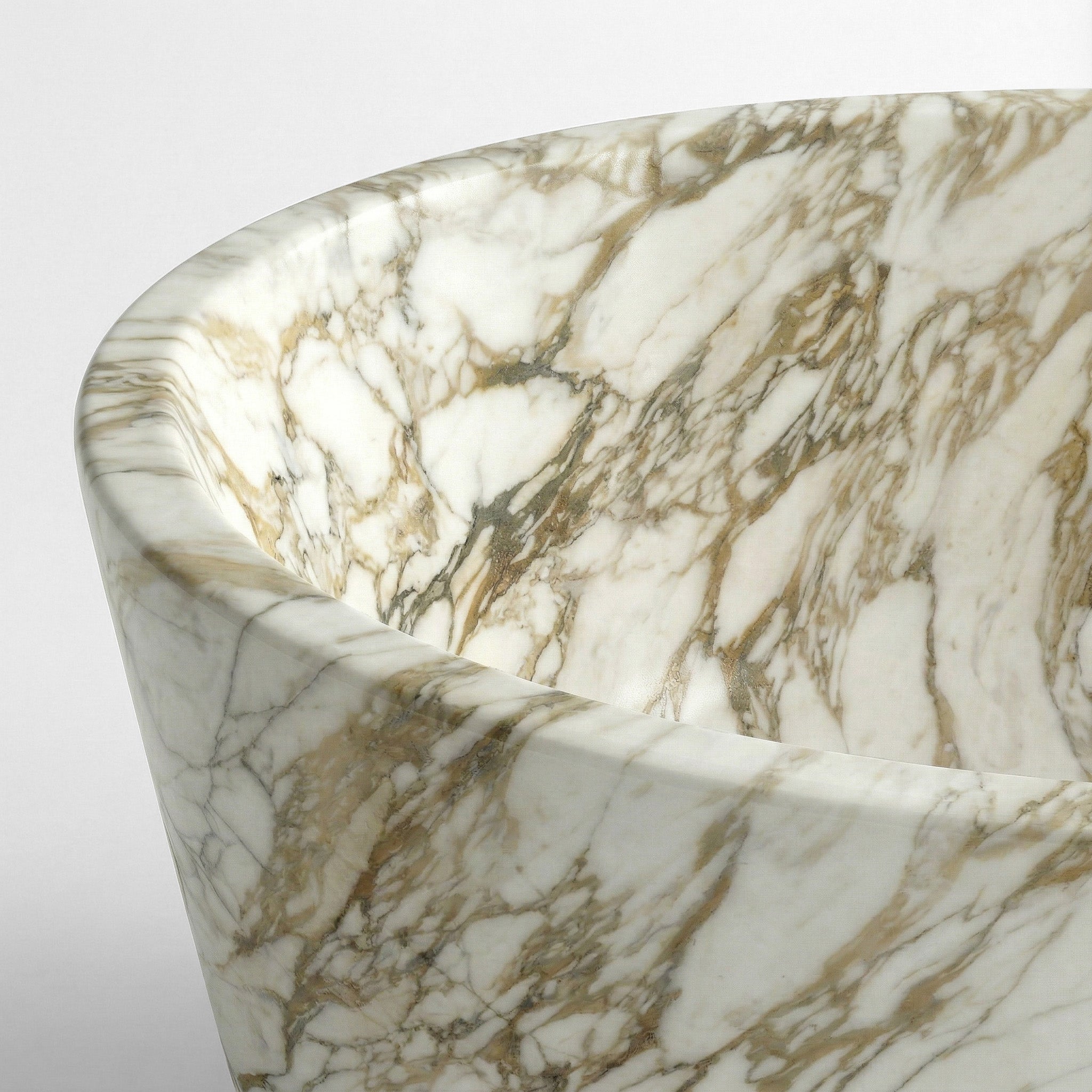 Calacatta Gold Marble Freestanding Bathtub - Tapered