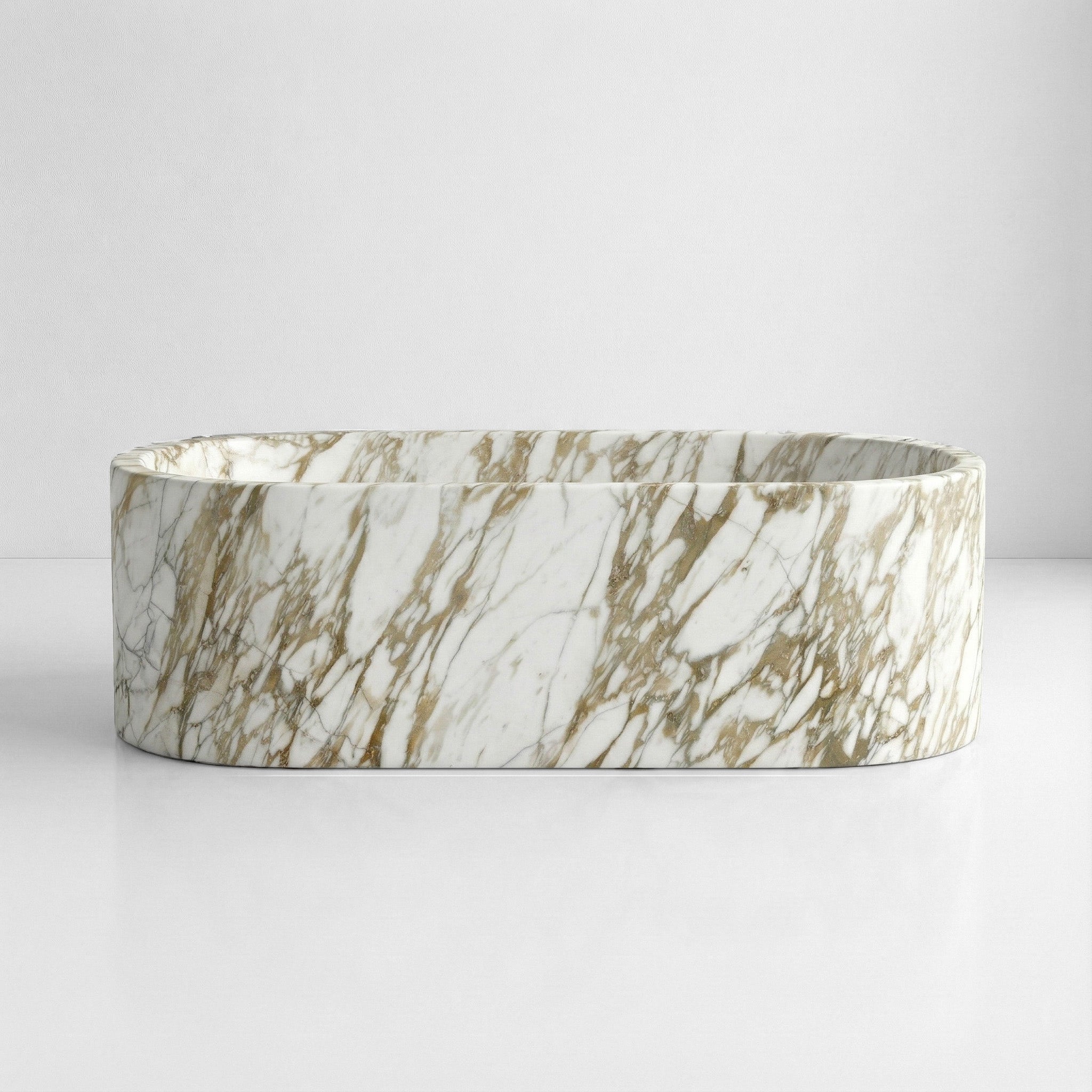 Calacatta Gold Marble Freestanding Bathtub - Elliptical