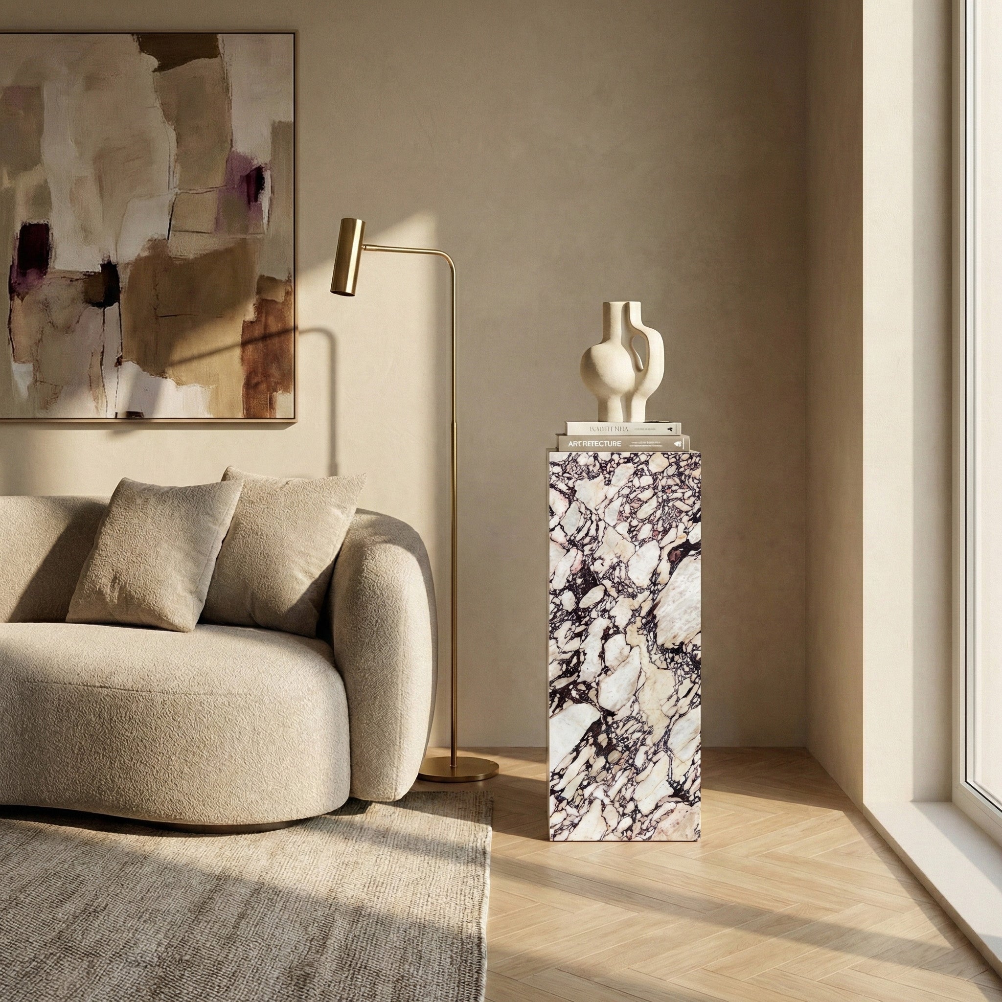 Calacatta Viola Marble Pedestal Stand