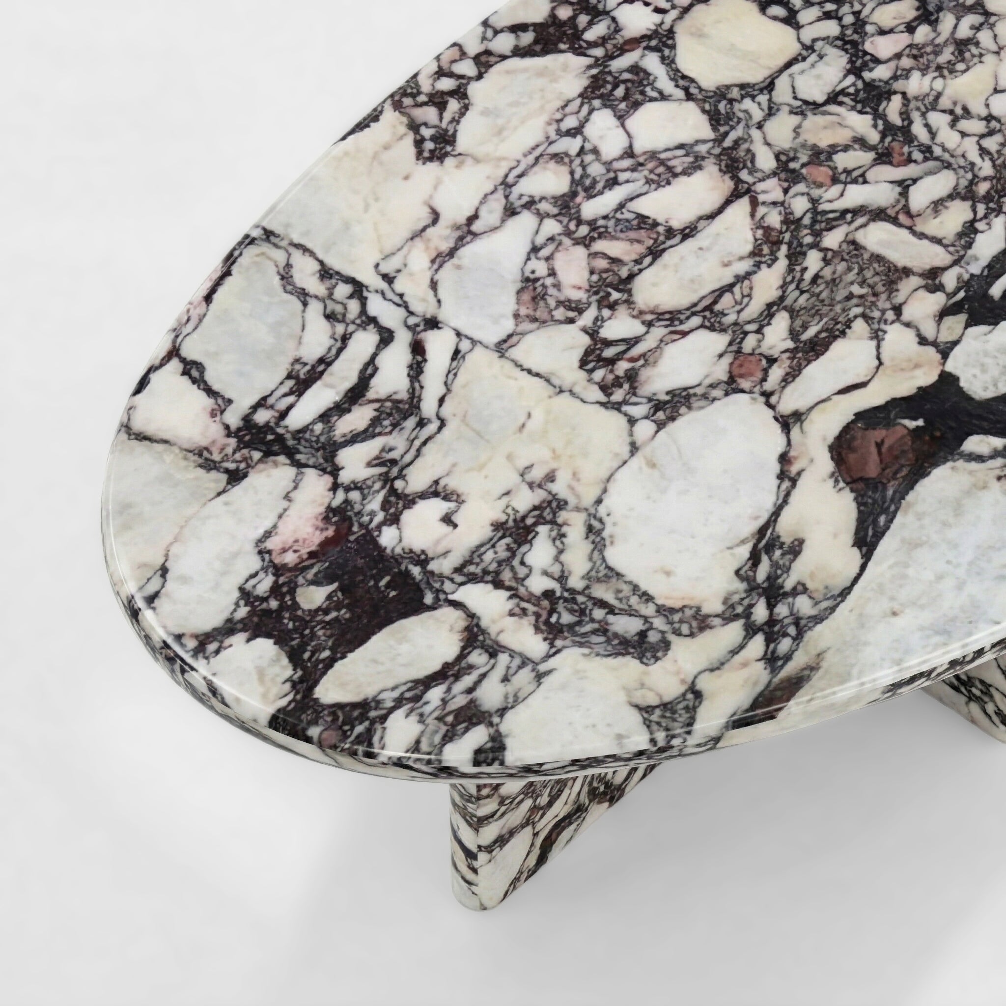 Calacatta Viola Marble Coffee Table - Pebble