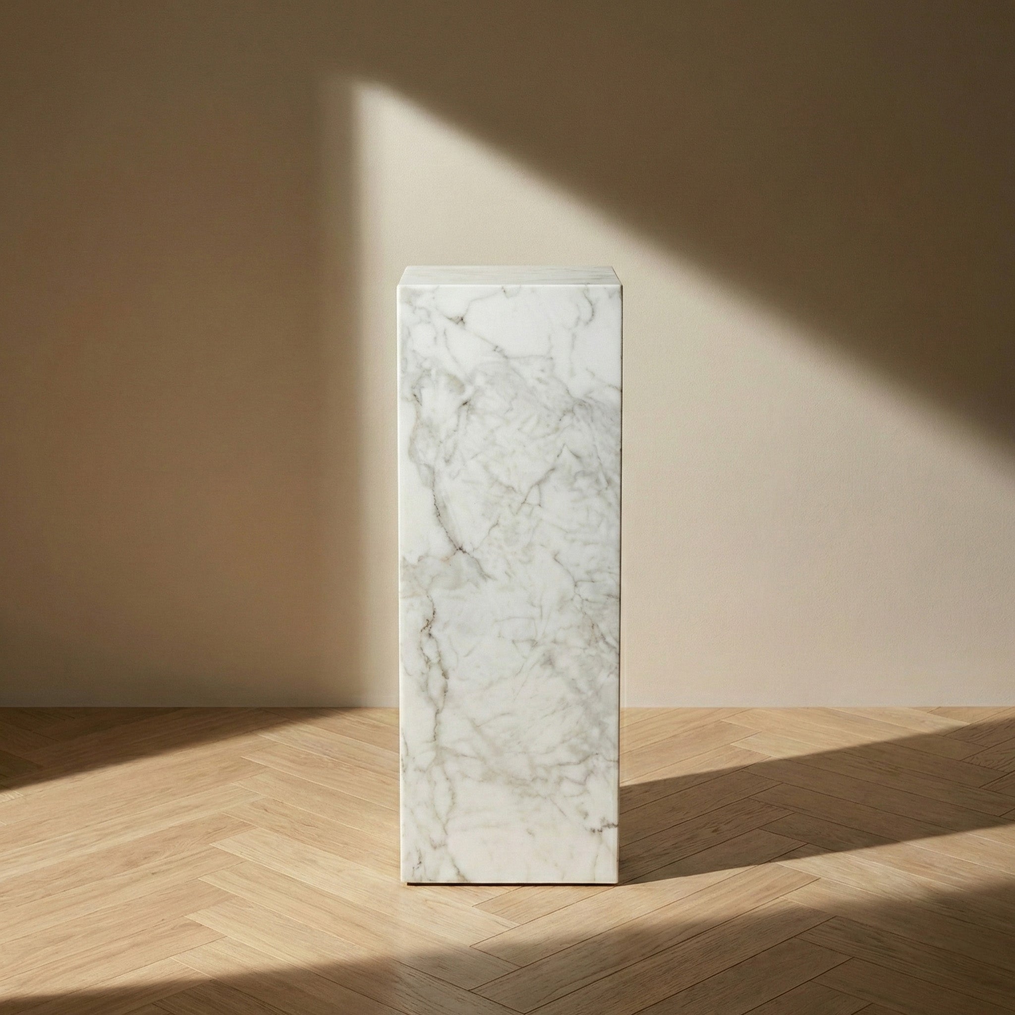 White Carrara Marble Pedestal Stand