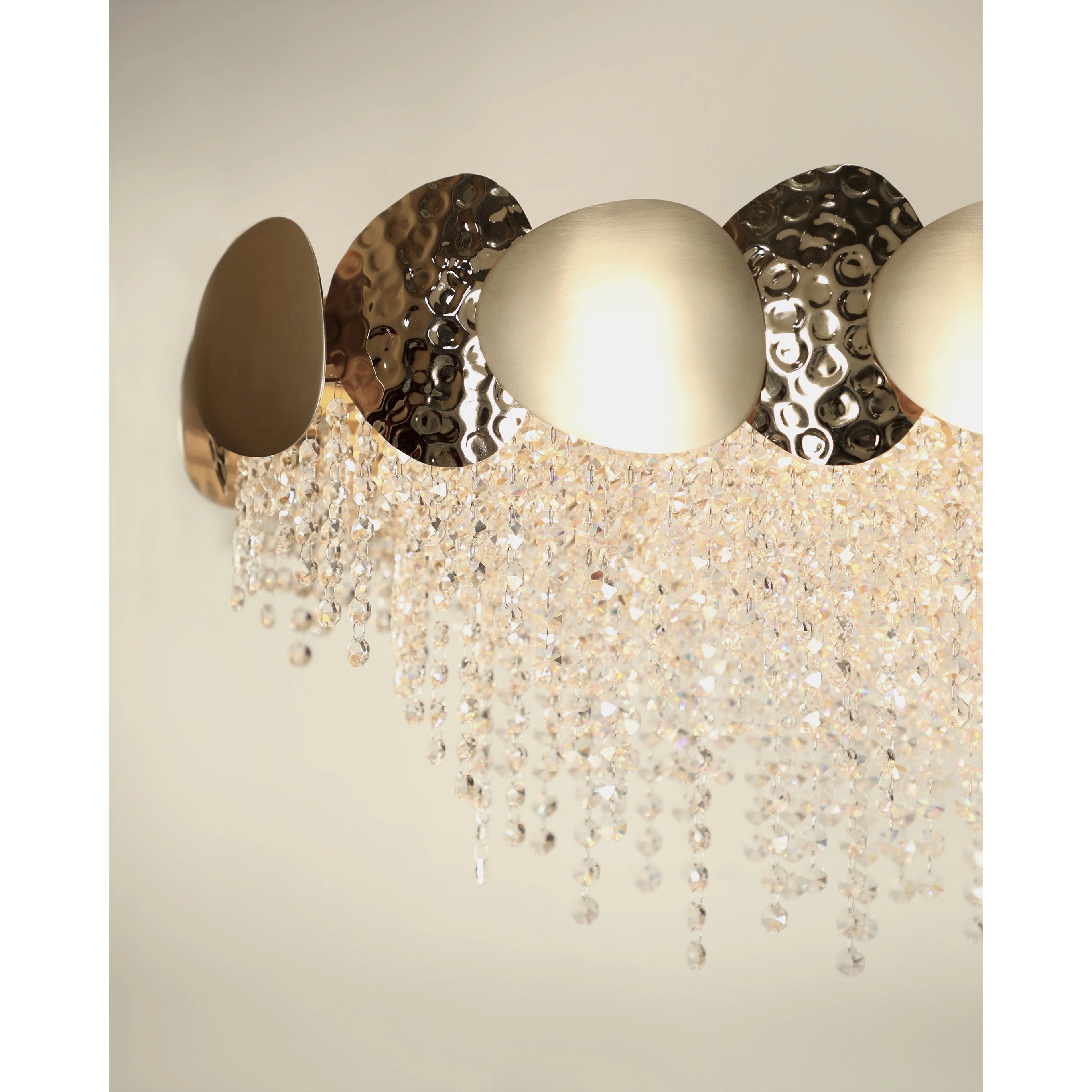 Close-up detail of VORELLI® Mastery Luxury Rectangular Chandelier showing luxury finish and craftsmanship