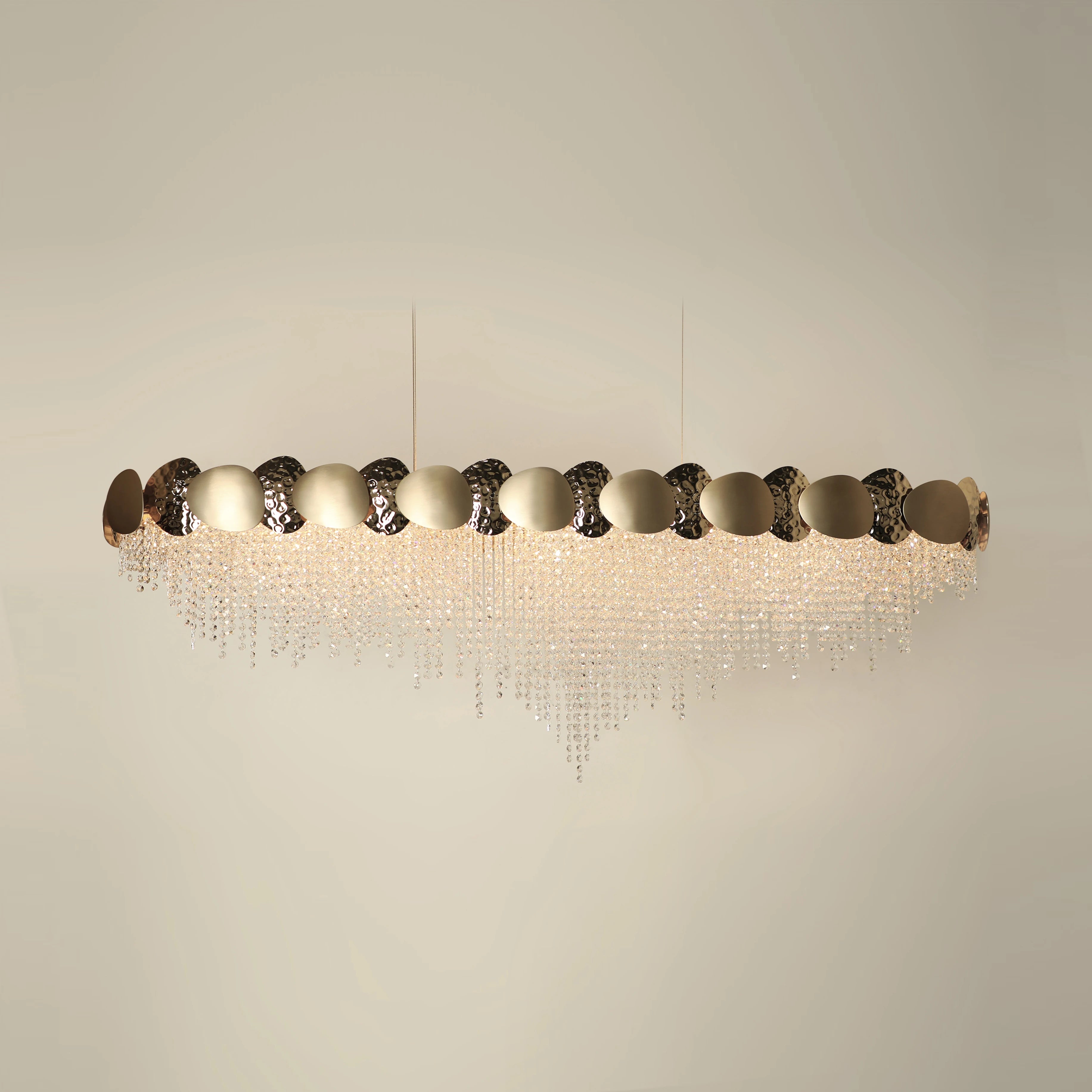 VORELLI® Mastery Luxury Rectangular Chandelier styled within a refined luxury interior