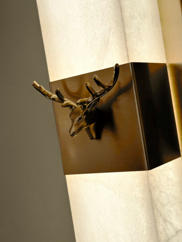 cervo marble wall light close-up illuminated marble texture