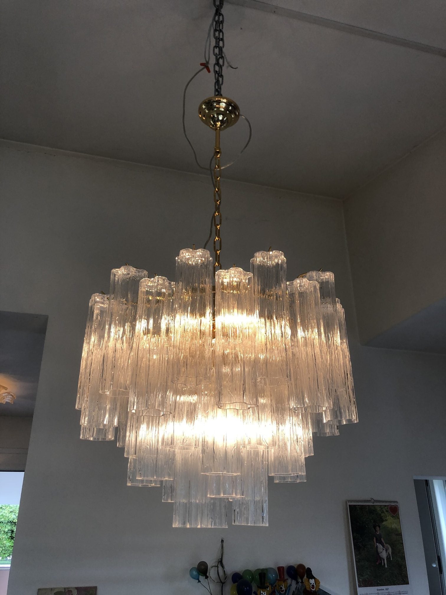 VORELLI Letizia Tronchi Murano Glass Circular Chandelier - Tronchi Murano Glass image 3