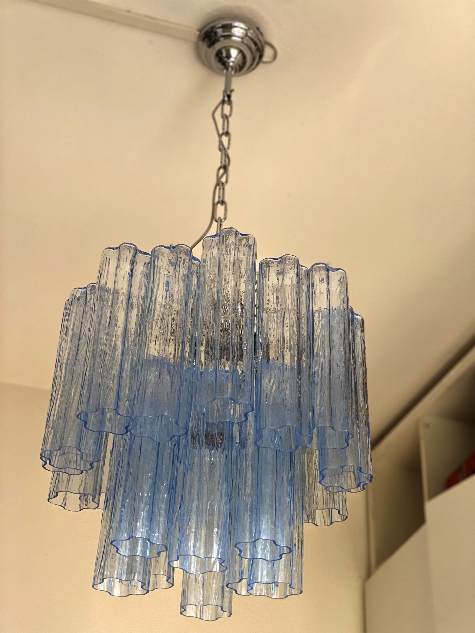 VORELLI Rosalia Tronchi Murano Glass Circular Chandelier - Tronchi Murano Glass image 5