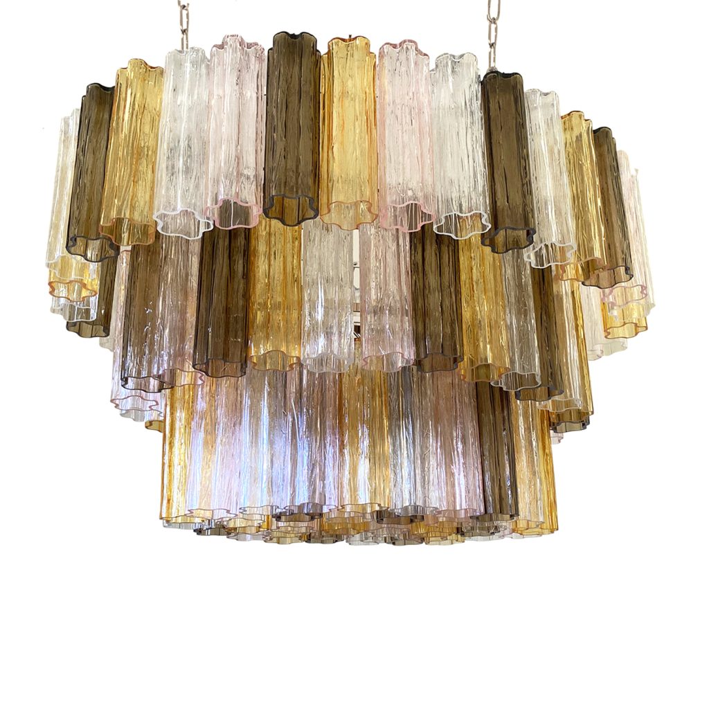 VORELLI Paolina Tronchi Murano Glass Rectangular Chandelier - Tronchi Murano Glass image 1