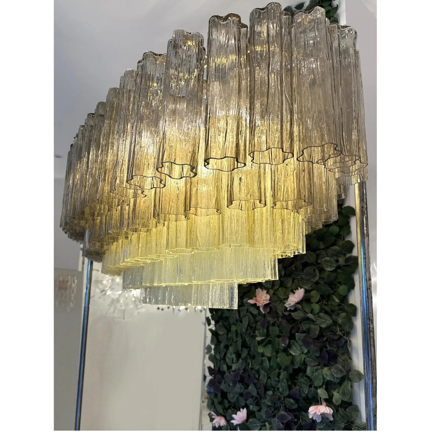 VORELLI Amalfi Tronchi Murano Glass Rectangular Chandelier - Tronchi Murano Glass image 6