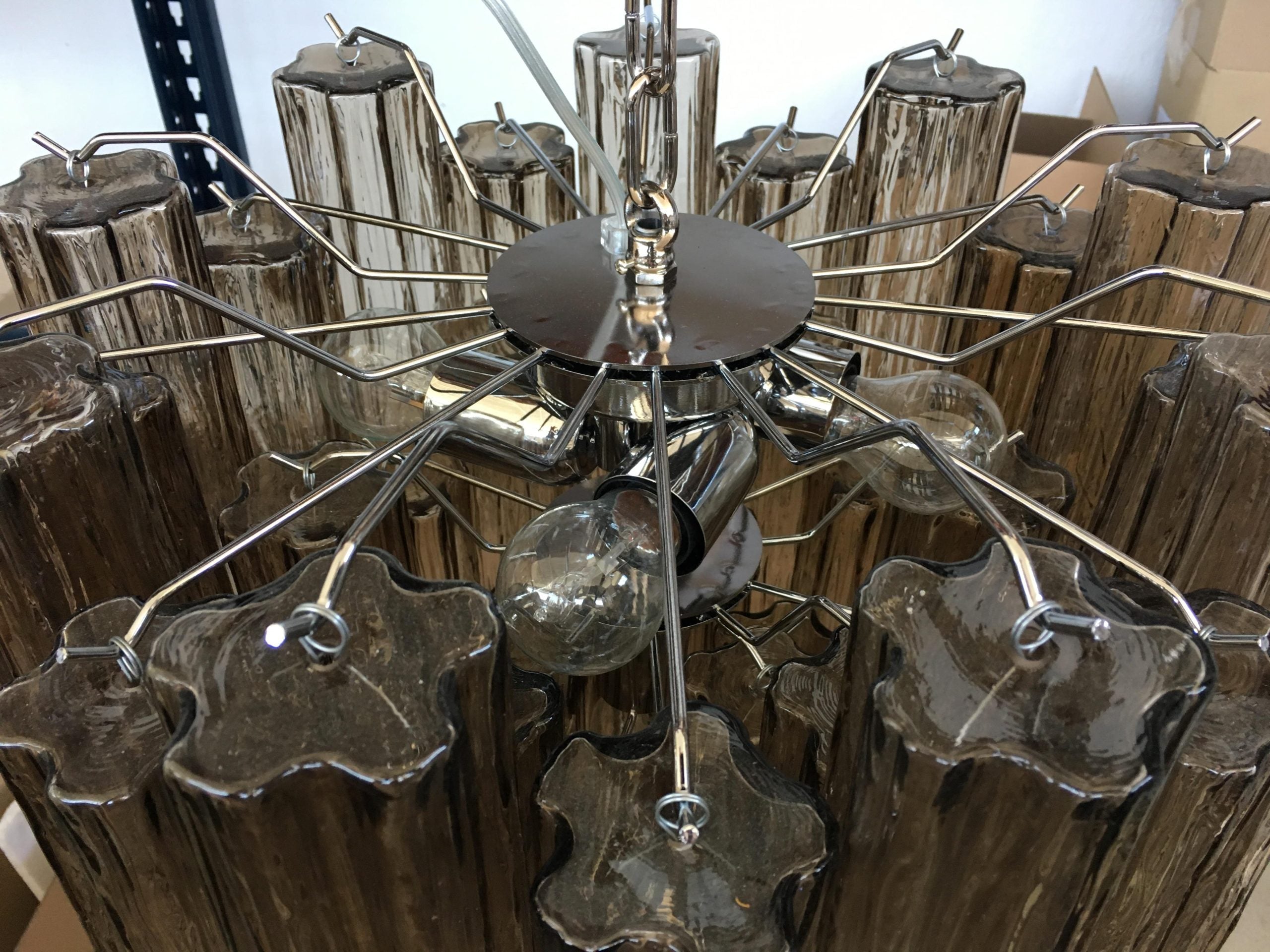 VORELLI Melina Tronchi Murano Glass Circular Chandelier - Tronchi Murano Glass image 3