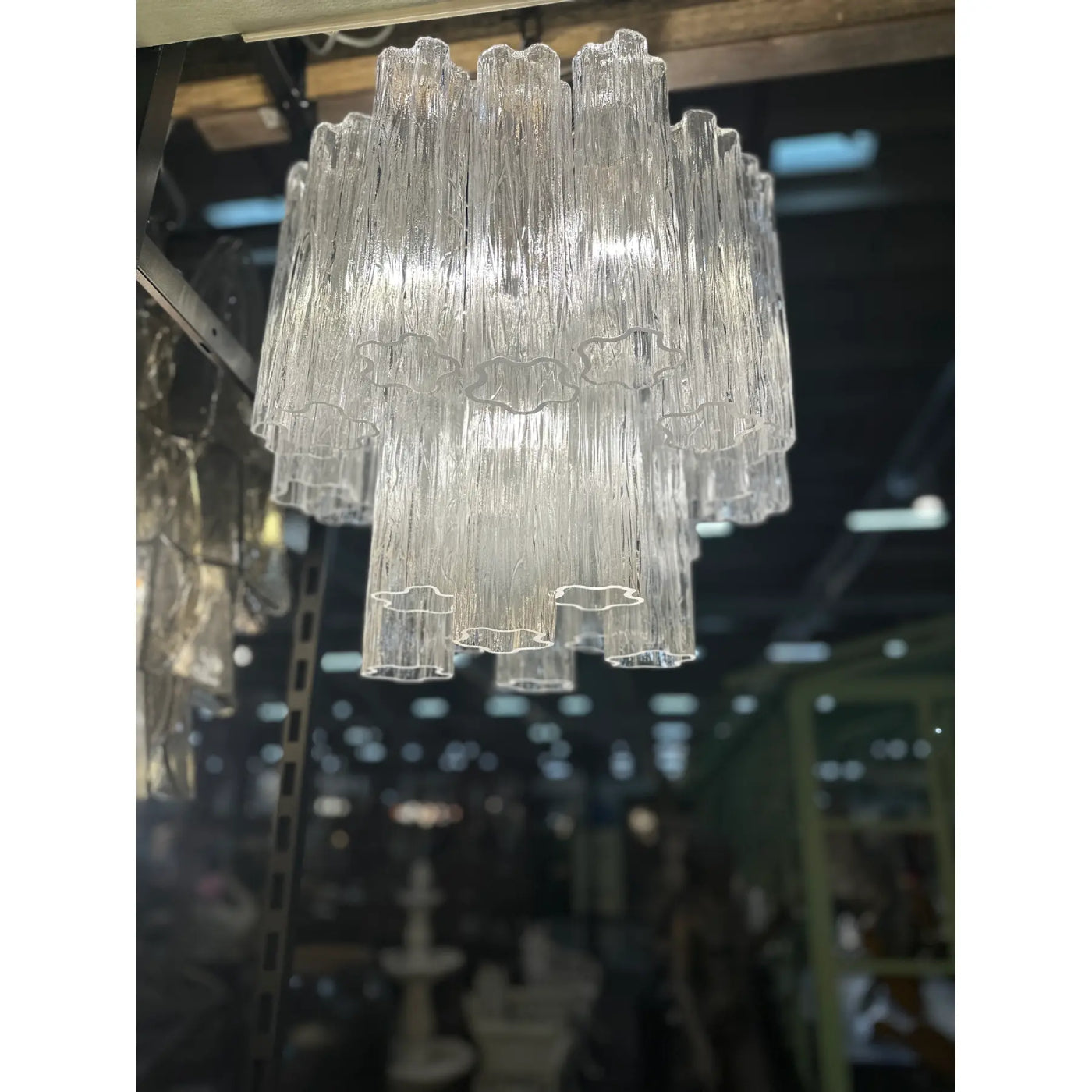 VORELLI Mestre Tronchi Murano Glass Circular Chandelier - Tronchi Murano Glass image 7