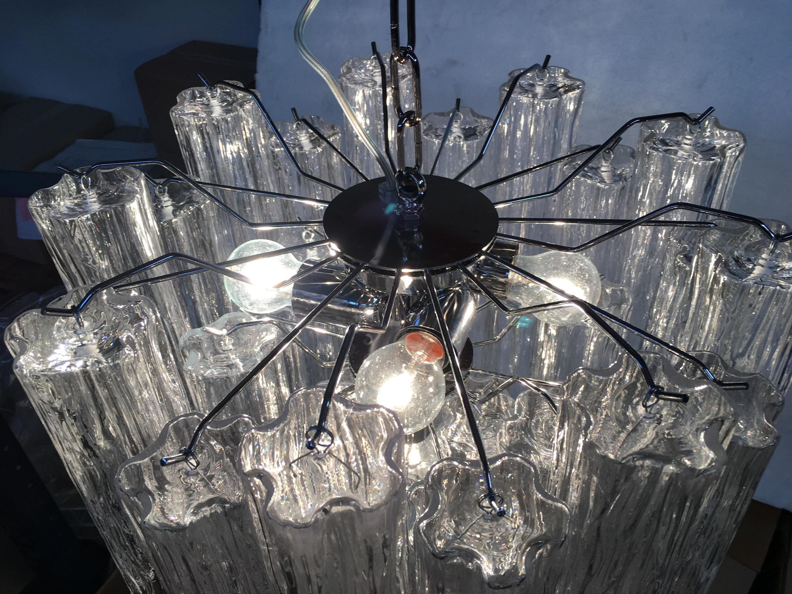 VORELLI Graziella Tronchi Murano Glass Circular Chandelier - Tronchi Murano Glass image 5