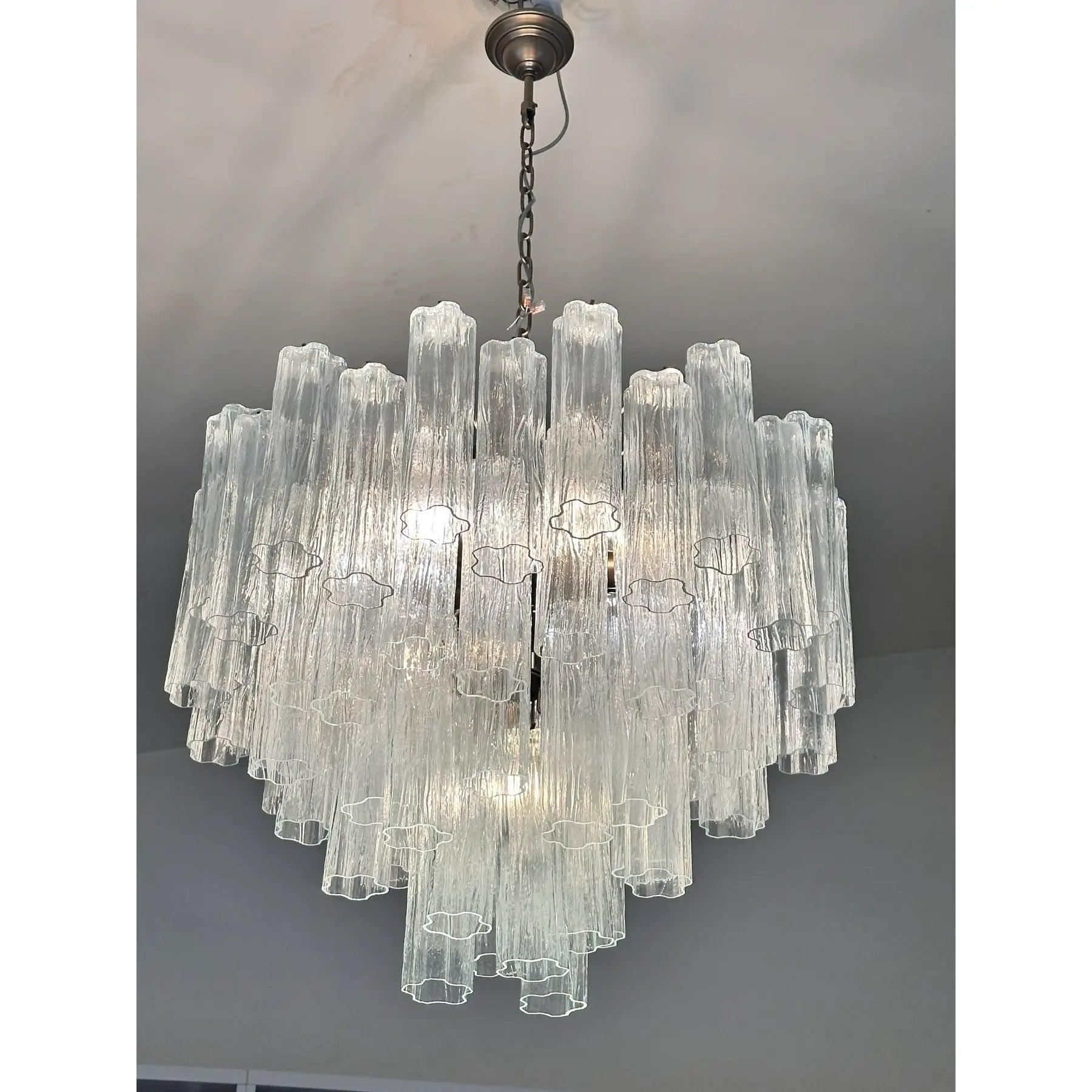 VORELLI Berenice Tronchi Murano Glass Staircase Chandelier - Tronchi Murano Glass image 5