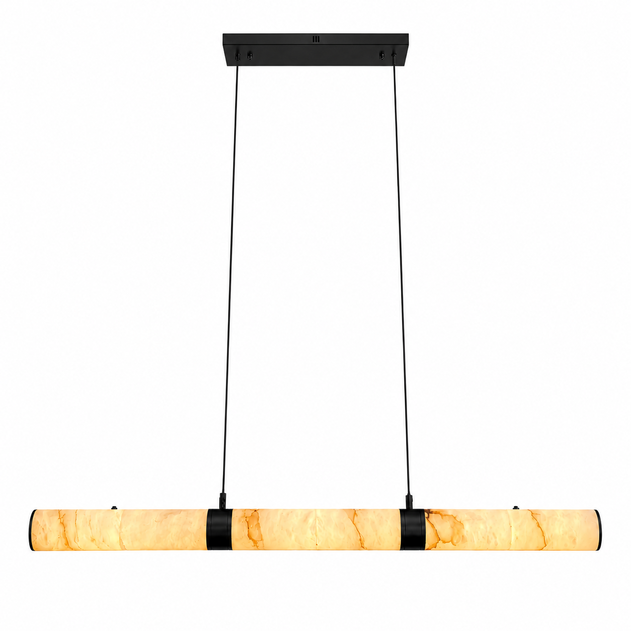 Detailed craftsmanship of the VORELLI Avora Marble Chandelier mounting hardware.