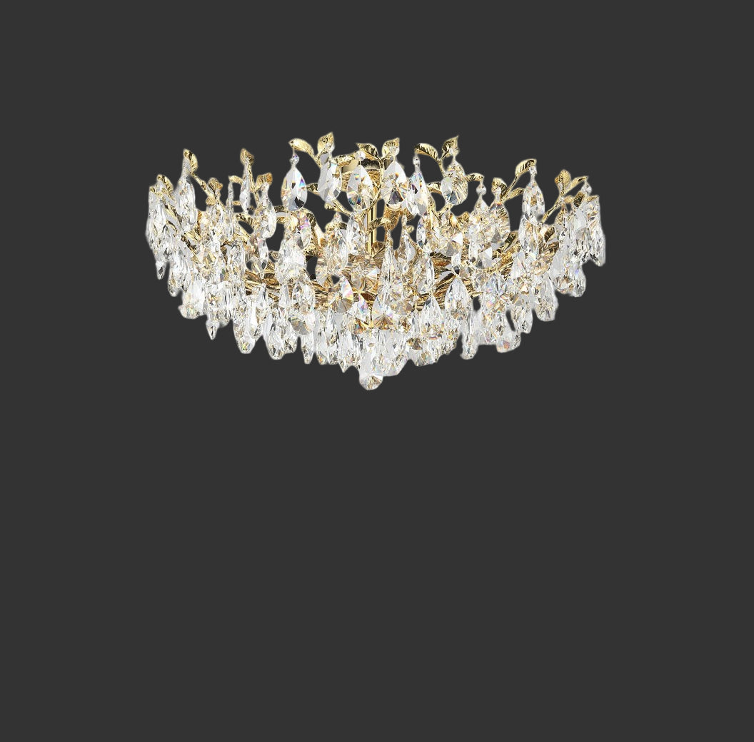 Dewdrop Ceiling Light viewed from below showing layered crystal formation