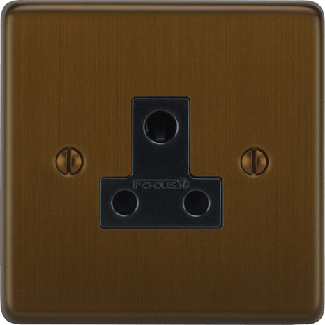 Elegant VORELLI 5A socket installed on a dark wood wall
