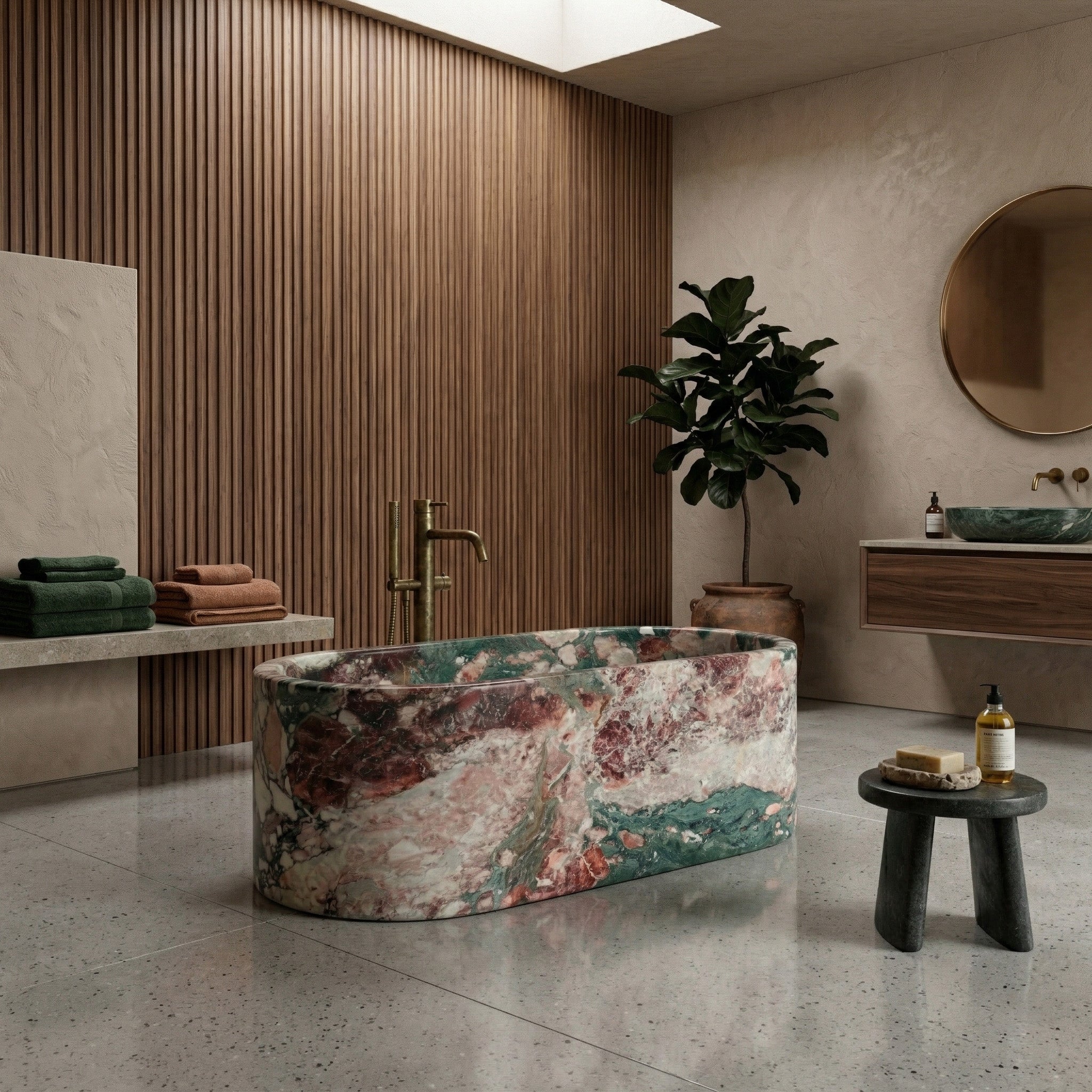 Four Seasons Marble Freestanding Bathtub - Elliptical