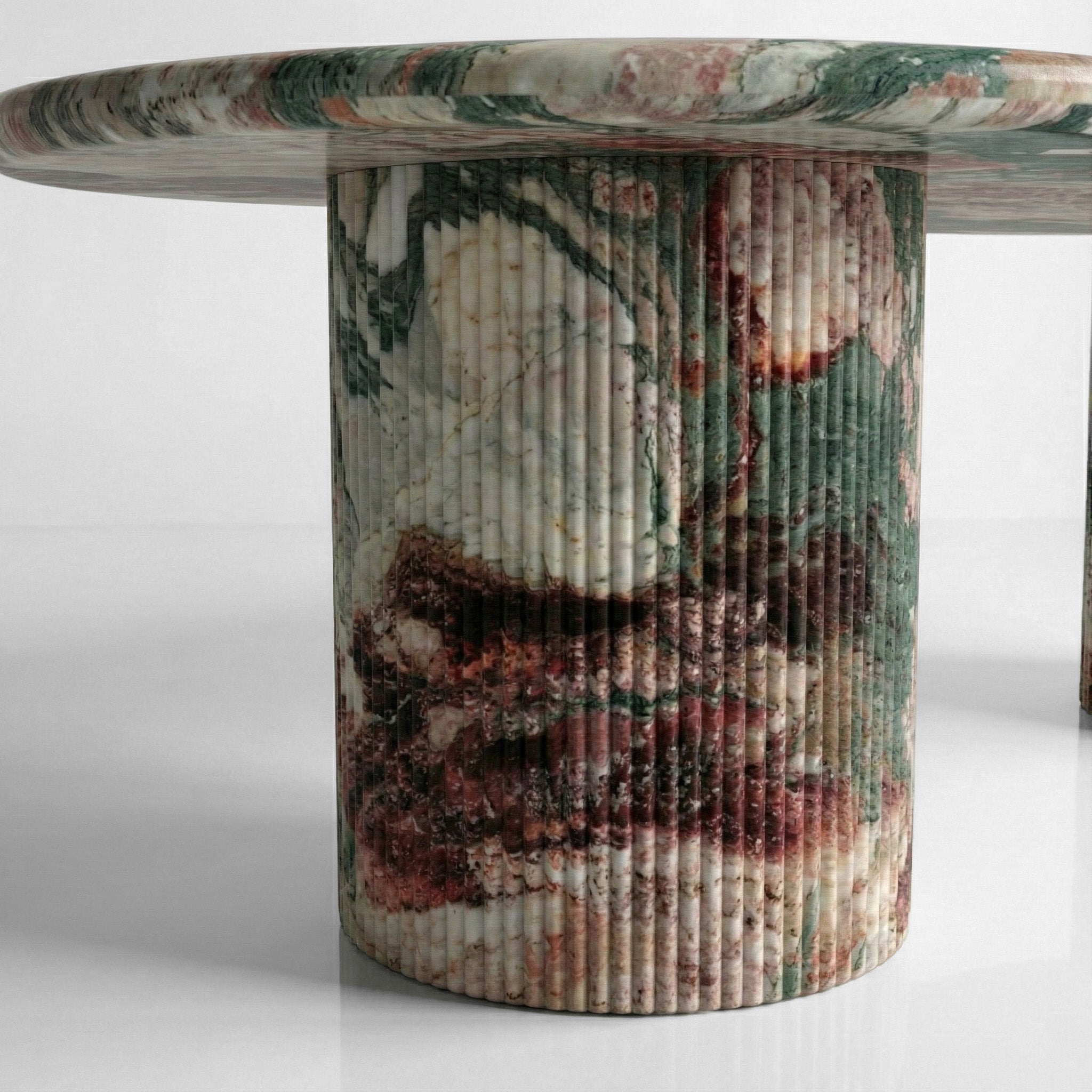 Four Seasons Marble Oval Dining Table - Fluted