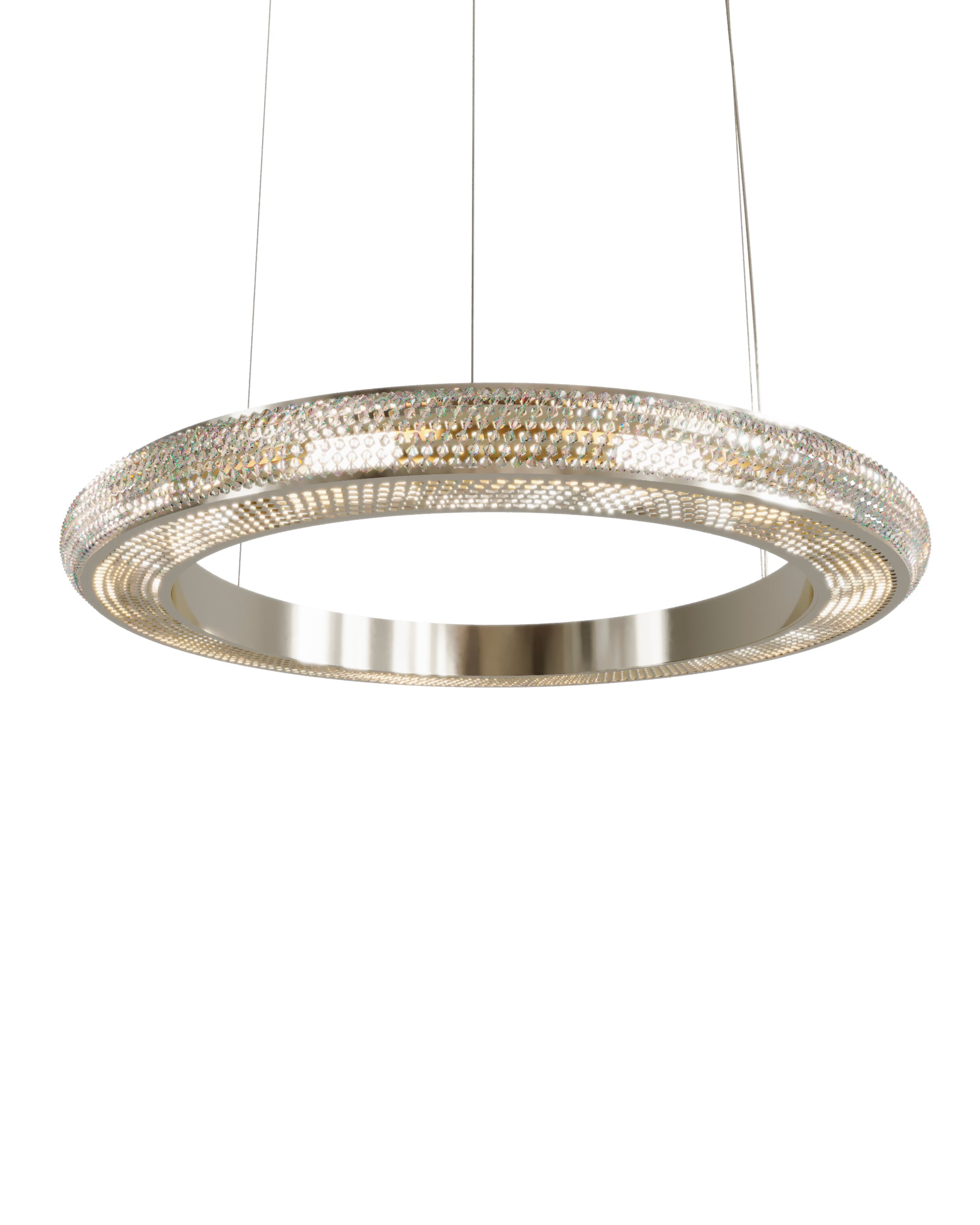 Close-up detail of VORELLI® Arielle Luxury Circular Chandelier showing luxury finish and craftsmanship