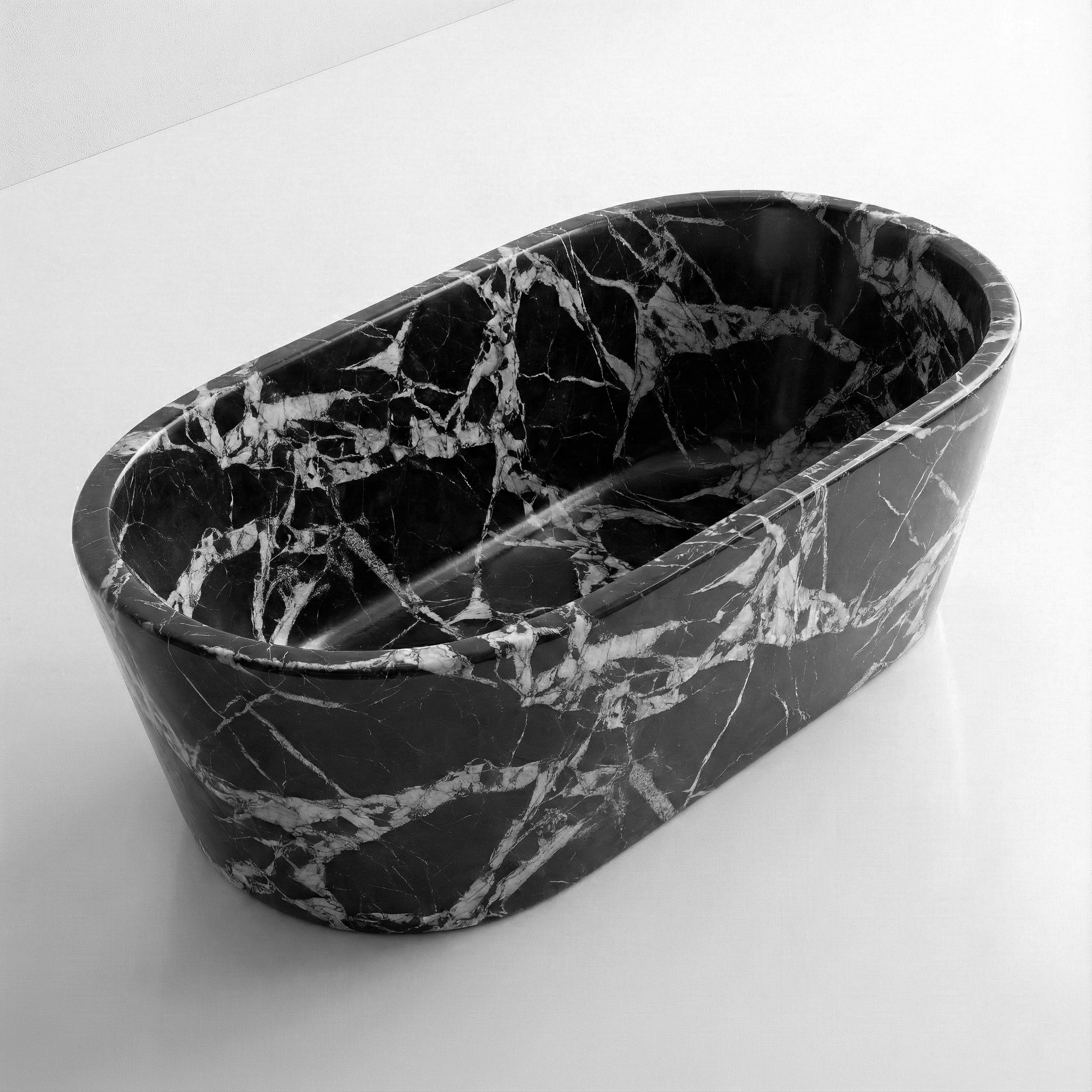Grand Antique Marble Freestanding Bathtub - Tapered