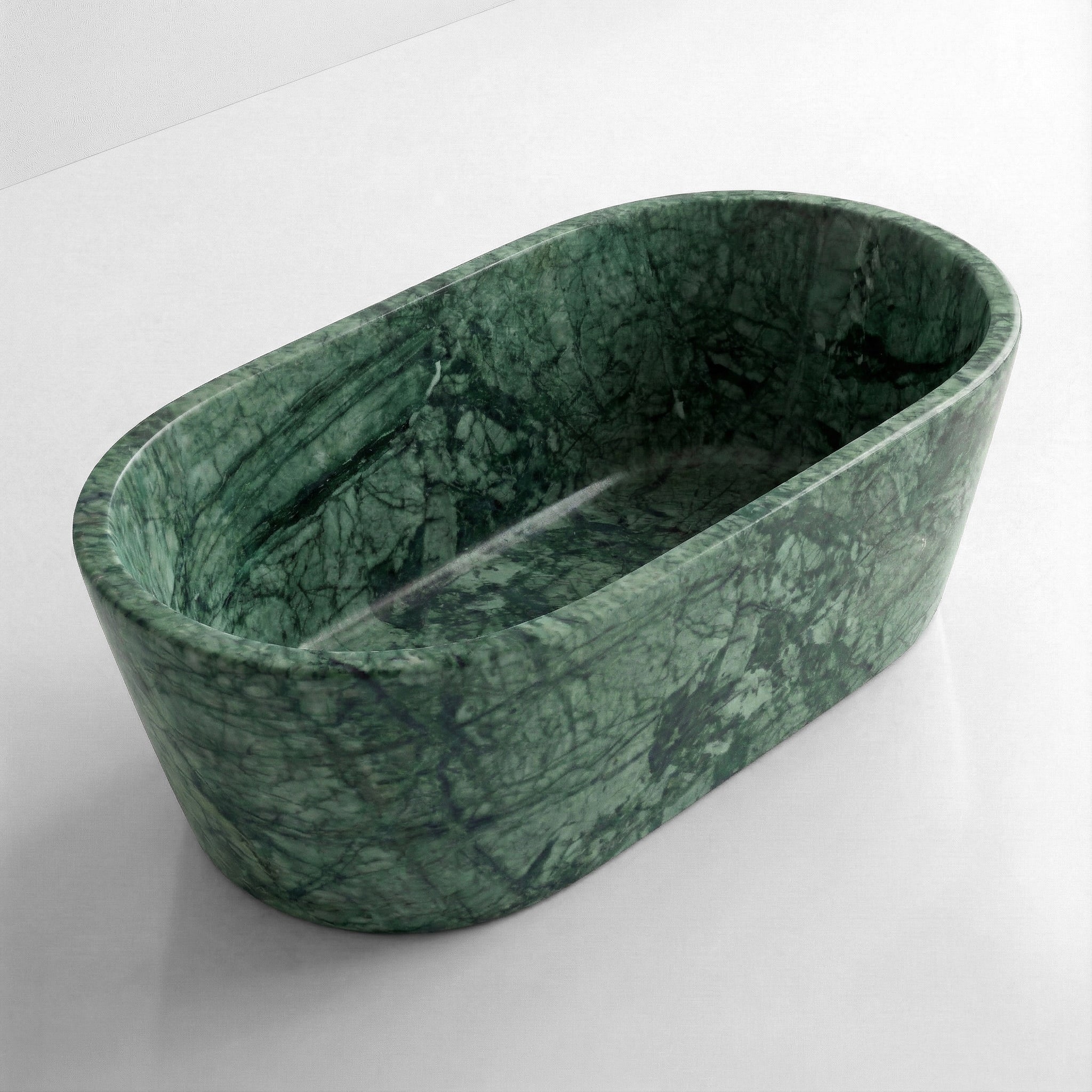 Green Guatemala Marble Freestanding Bathtub - Tapered