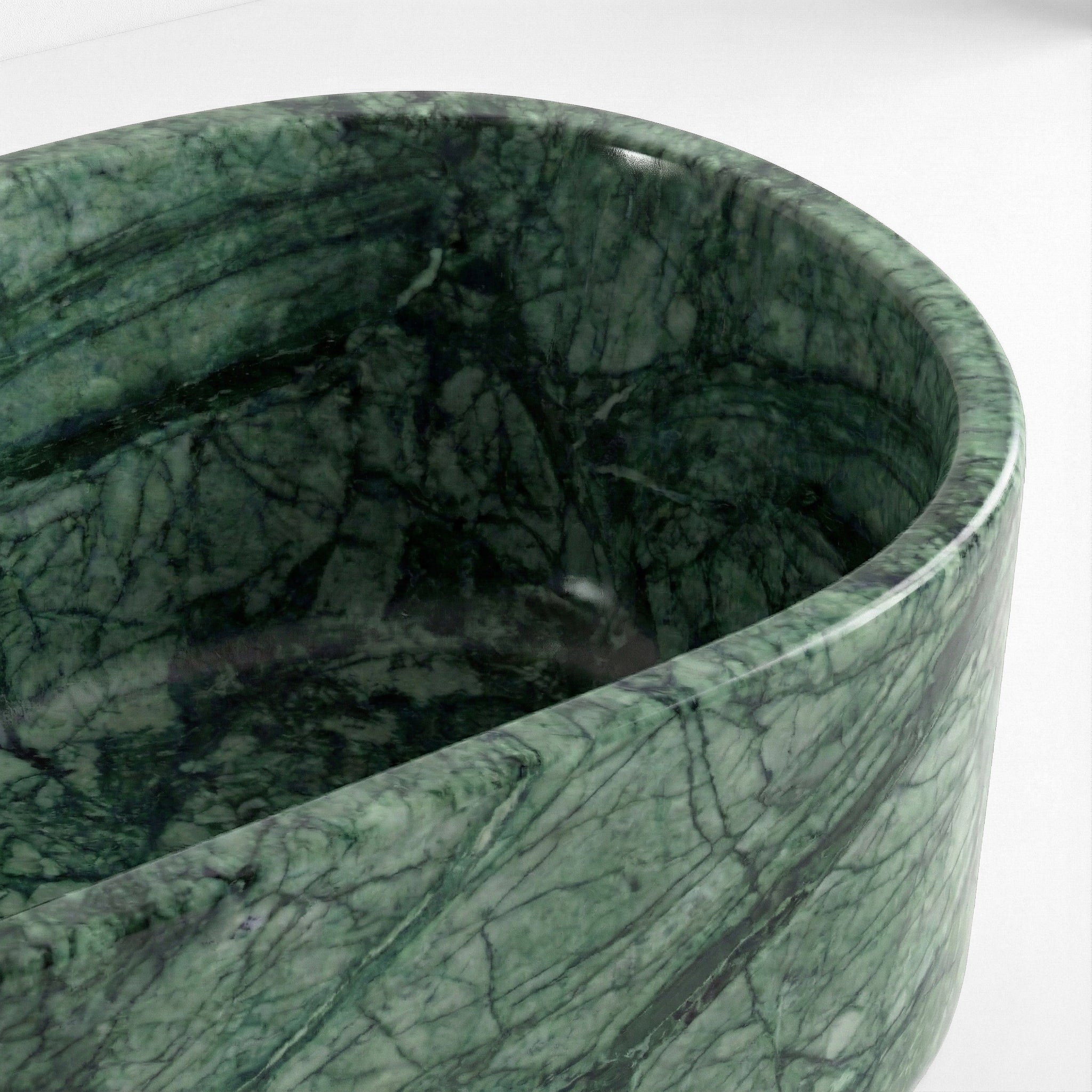 Green Guatemala Marble Freestanding Bathtub - Elliptical