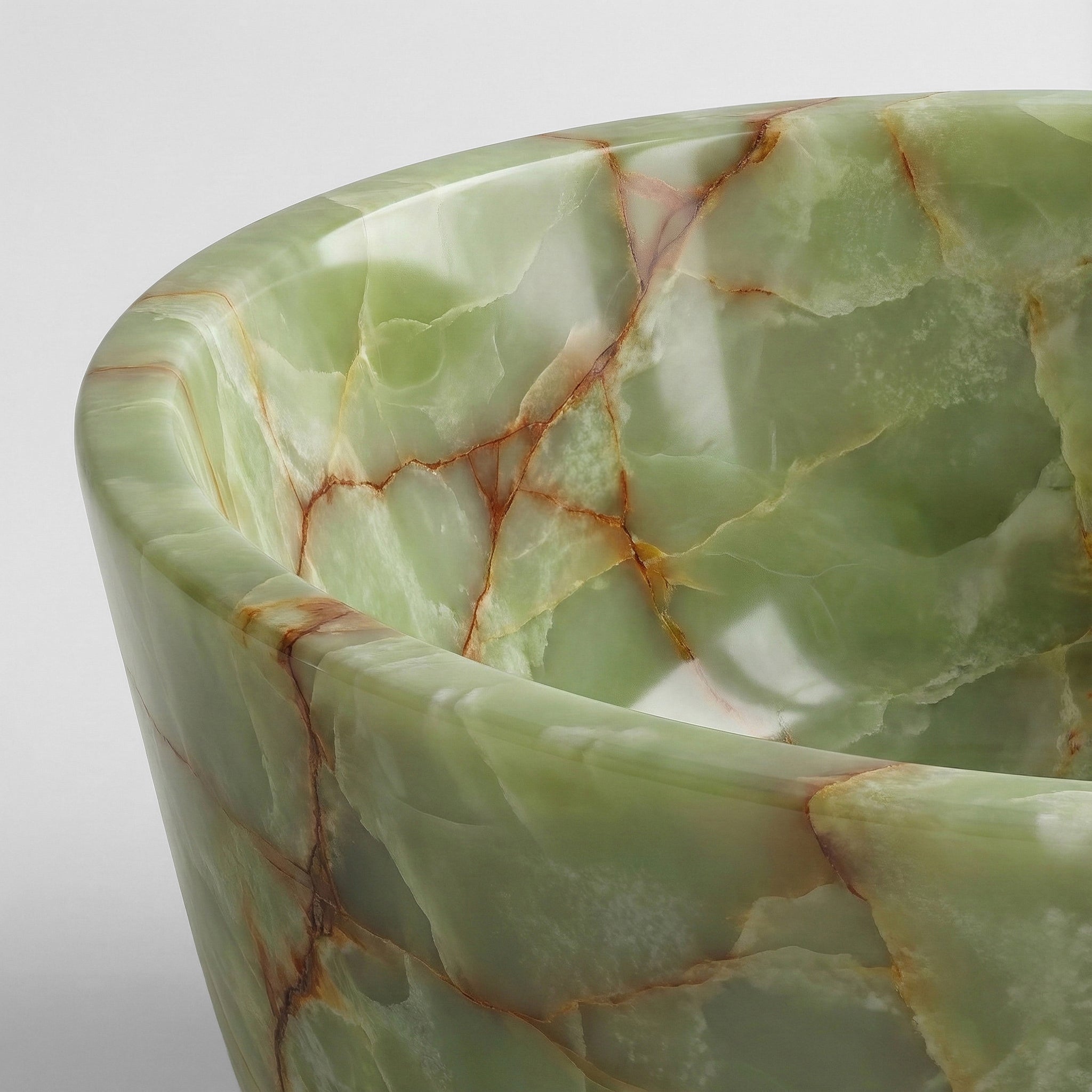 Green Onyx Freestanding Bathtub - Tapered