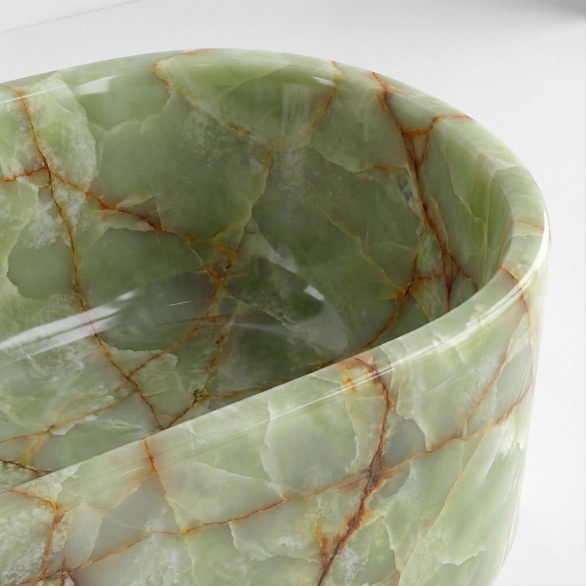 Green Onyx Freestanding Bathtub - Elliptical