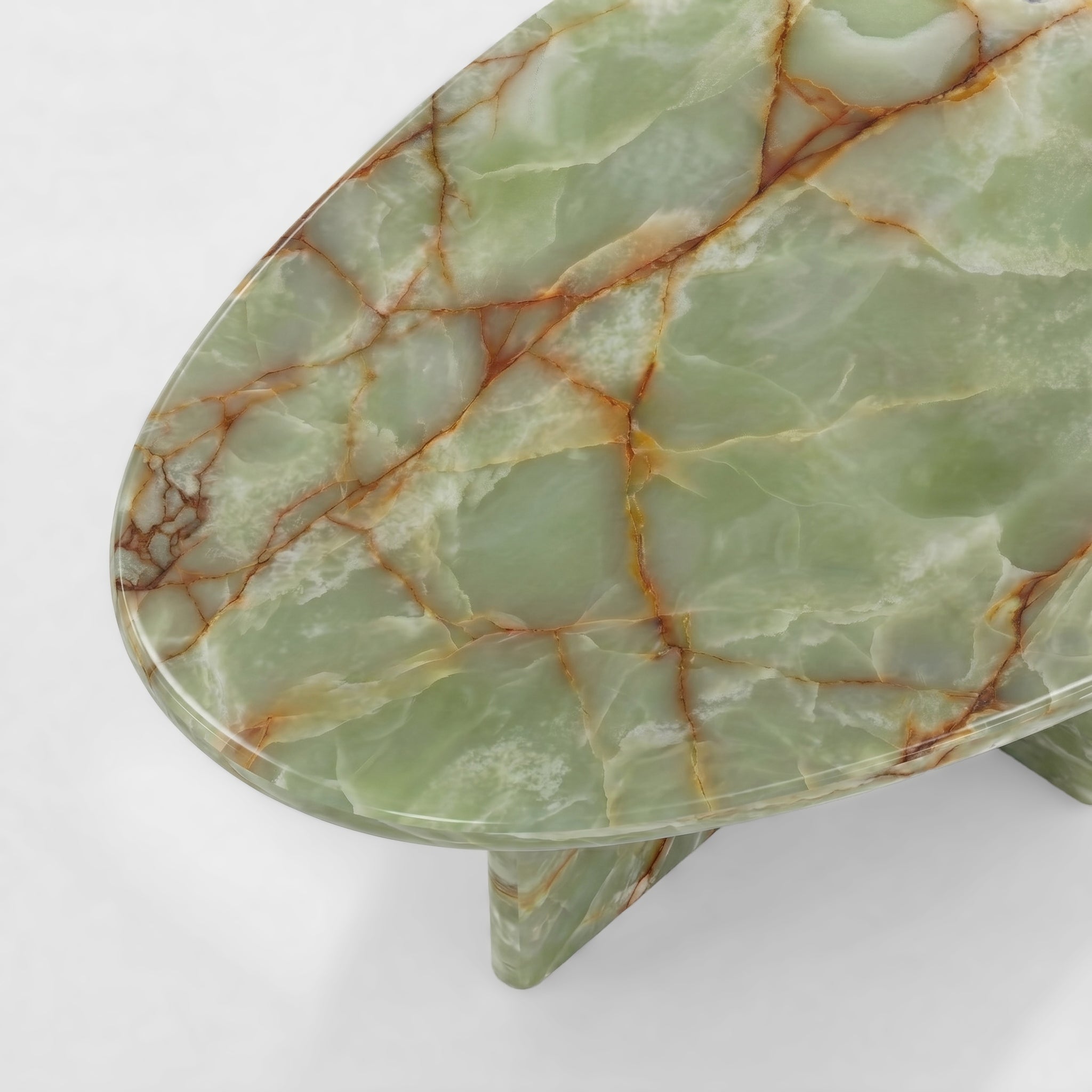 Green Onyx Marble Coffee Table - Pebble