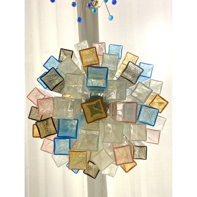 VORELLI Udine Squares Murano Glass Staircase Chandelier - Squares Murano Glass image 7
