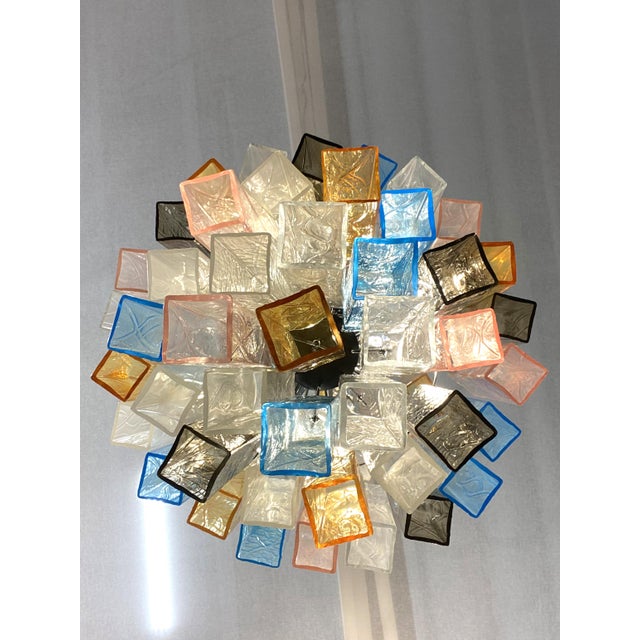 VORELLI Udine Squares Murano Glass Staircase Chandelier - Squares Murano Glass image 8