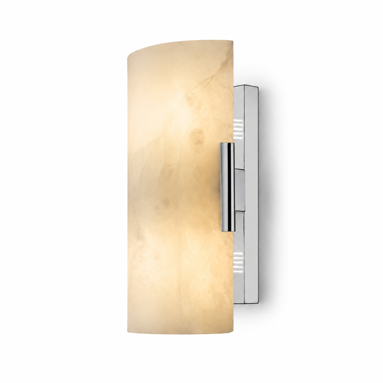 Macro shot detailing the exquisite craftsmanship and premium materials of the VORELLI Arco Marble Wall Light.