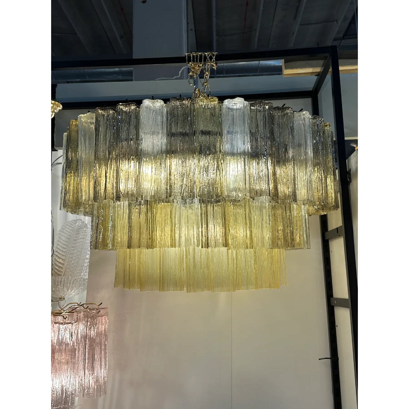 VORELLI Celestia Tronchi Murano Glass Staircase Chandelier - Tronchi Murano Glass image 7