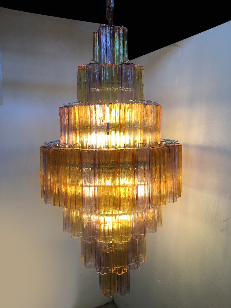 VORELLI Flavia Tronchi Murano Glass Staircase Chandelier - Tronchi Murano Glass image 3