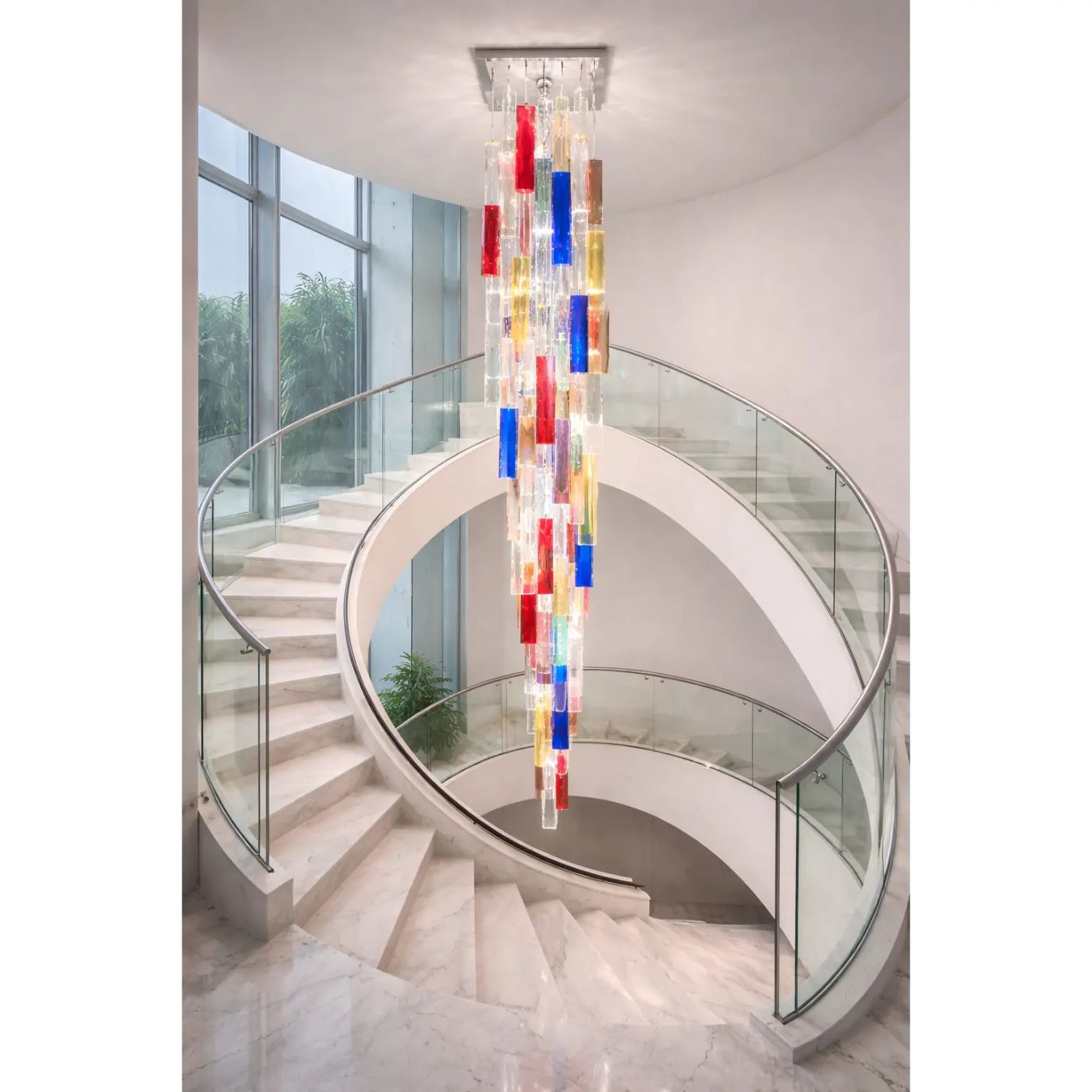 VORELLI Torino Squares Murano Glass Ceiling Light - Squares Murano Glass image 4