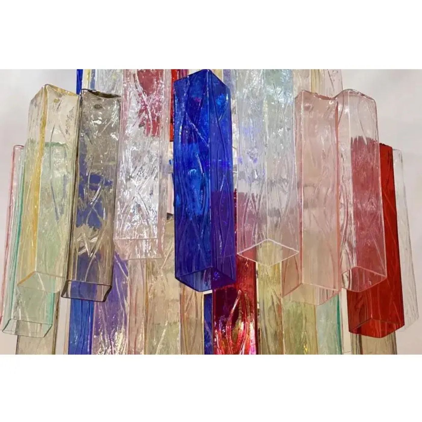 VORELLI Trento Squares Murano Glass Staircase Chandelier - Squares Murano Glass image 3