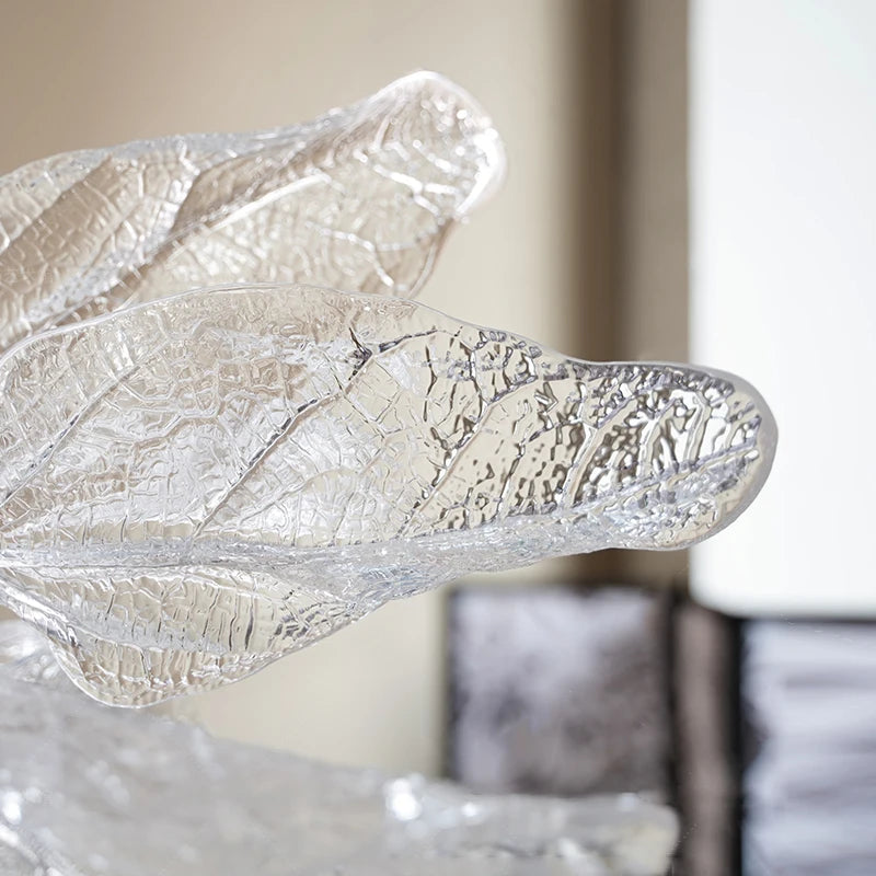 Textured glass leaf detail on Ottobre ceiling light