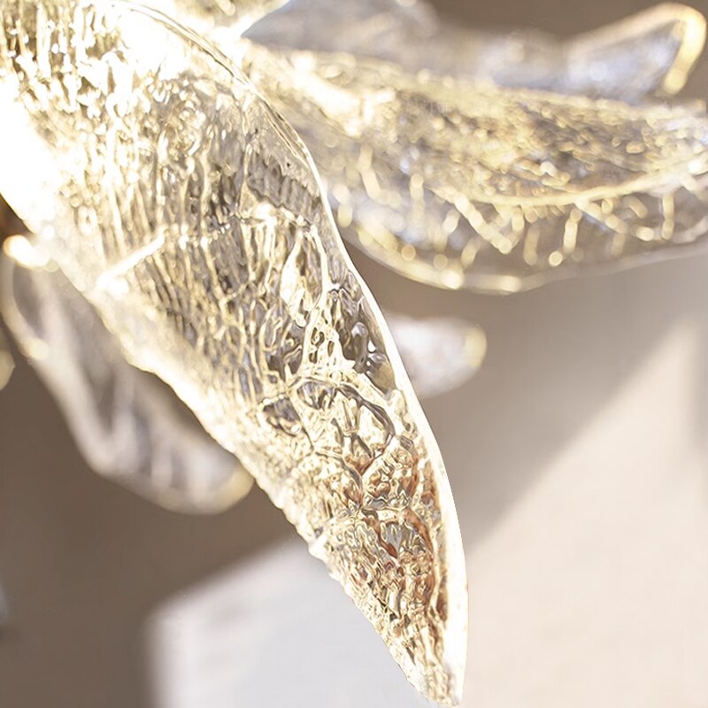 Sculptural textured glass detail of the Ottobre pendant chandelier