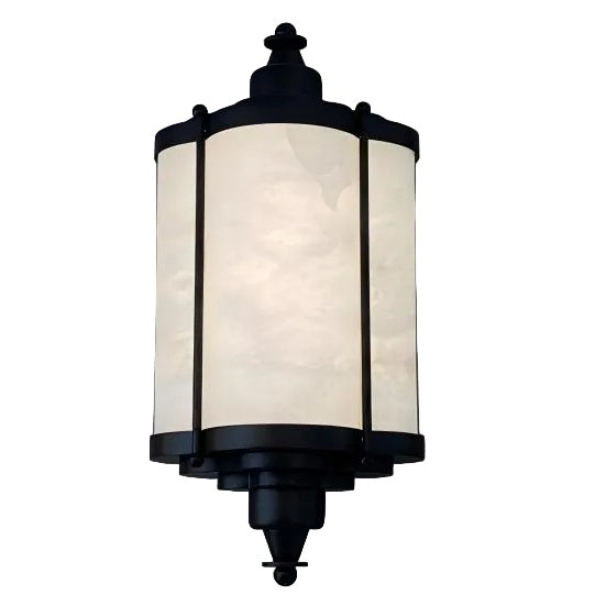 VORELLI® Palmar marble wall lantern featuring smooth marble panels within structured traditional wall mounted frame on white background
