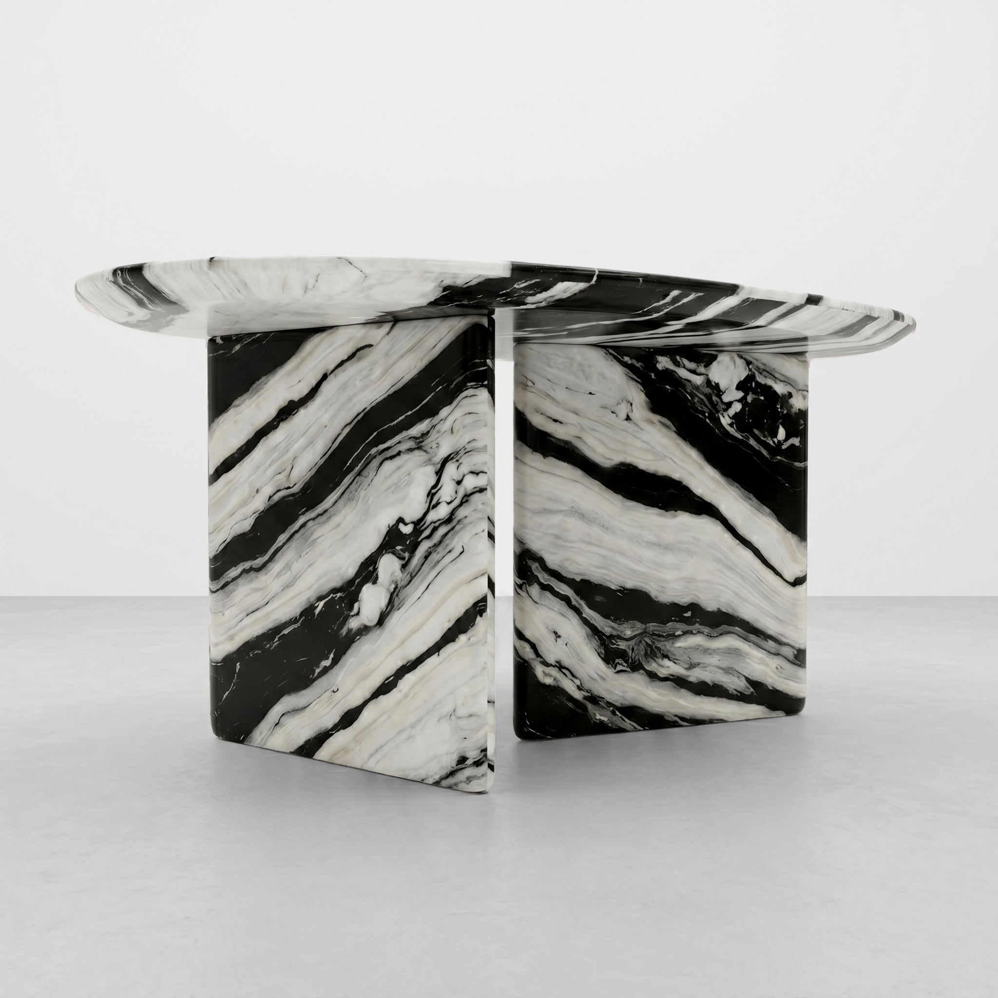 Panda White Marble Coffee Table - Pebble