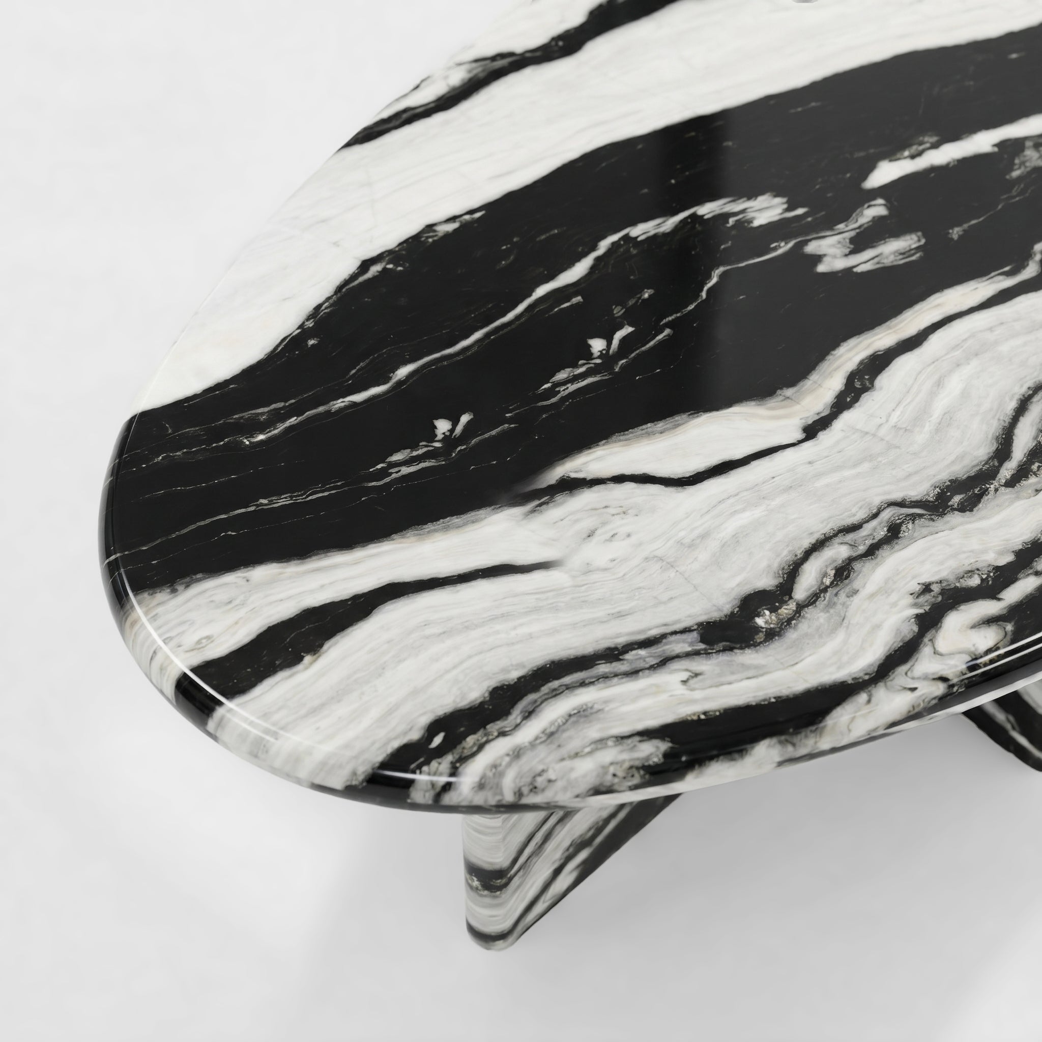 Panda White Marble Coffee Table - Pebble