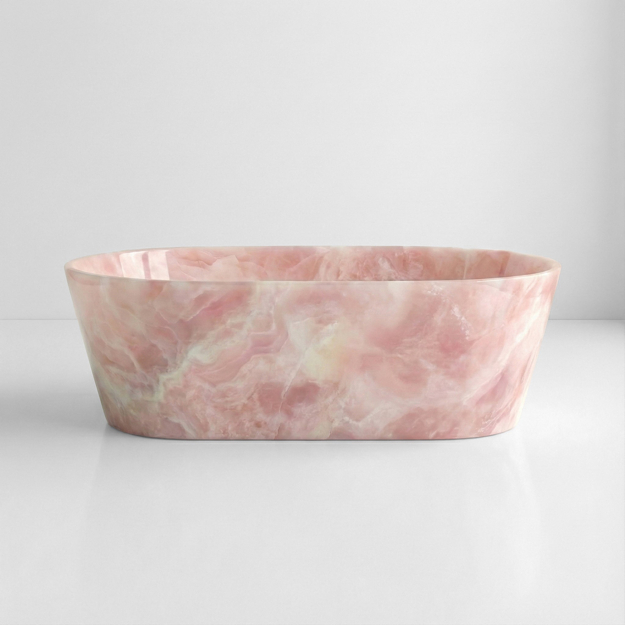 Pink Onyx Freestanding Bathtub - Tapered